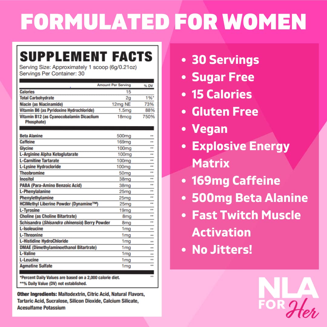 Uplift Pre-Workout for Women (30 Servings) -Raspberry Lemonade-Provides Clean NLA for Her Au supplements