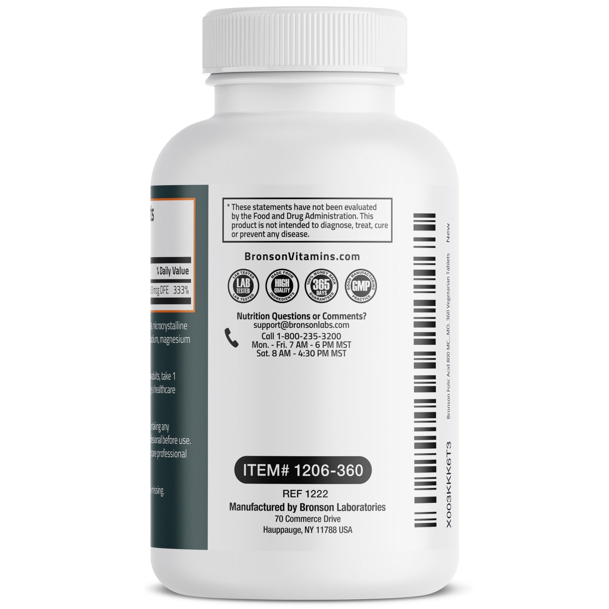 Bronson Folic Acid 800 MCG Supports Prenatal Development, 1 Year Supply, Non-GMO Bronson Au supplements