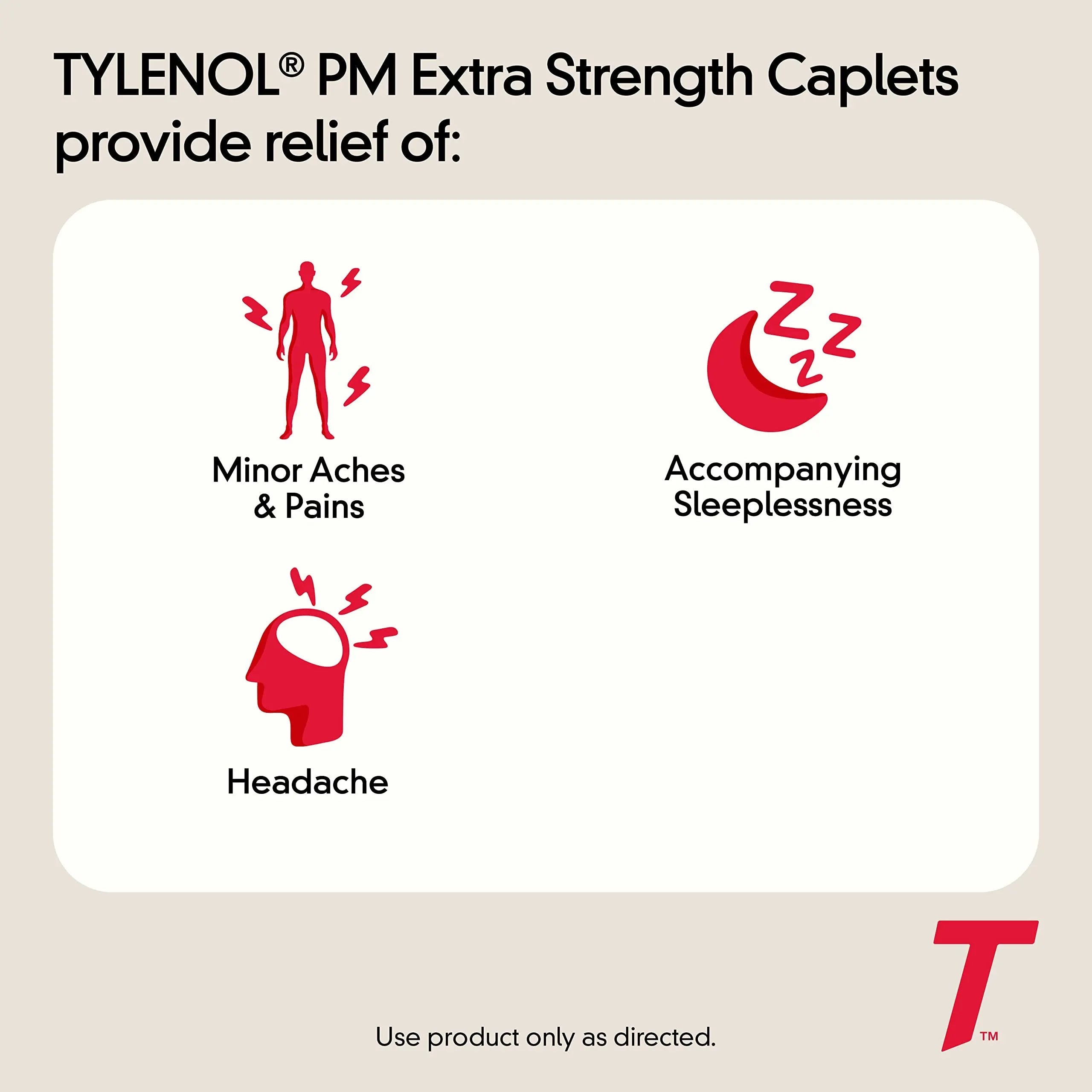 Tylenol PM Extra Strength Nighttime Pain Reliever Sleep Aid Caplets with Acetaminophen & Diphenhydramine HCl, Relief for Nighttime Aches & Pains, Travel Size, 50 Packs of 2 Caplets Tylenol Au supplements