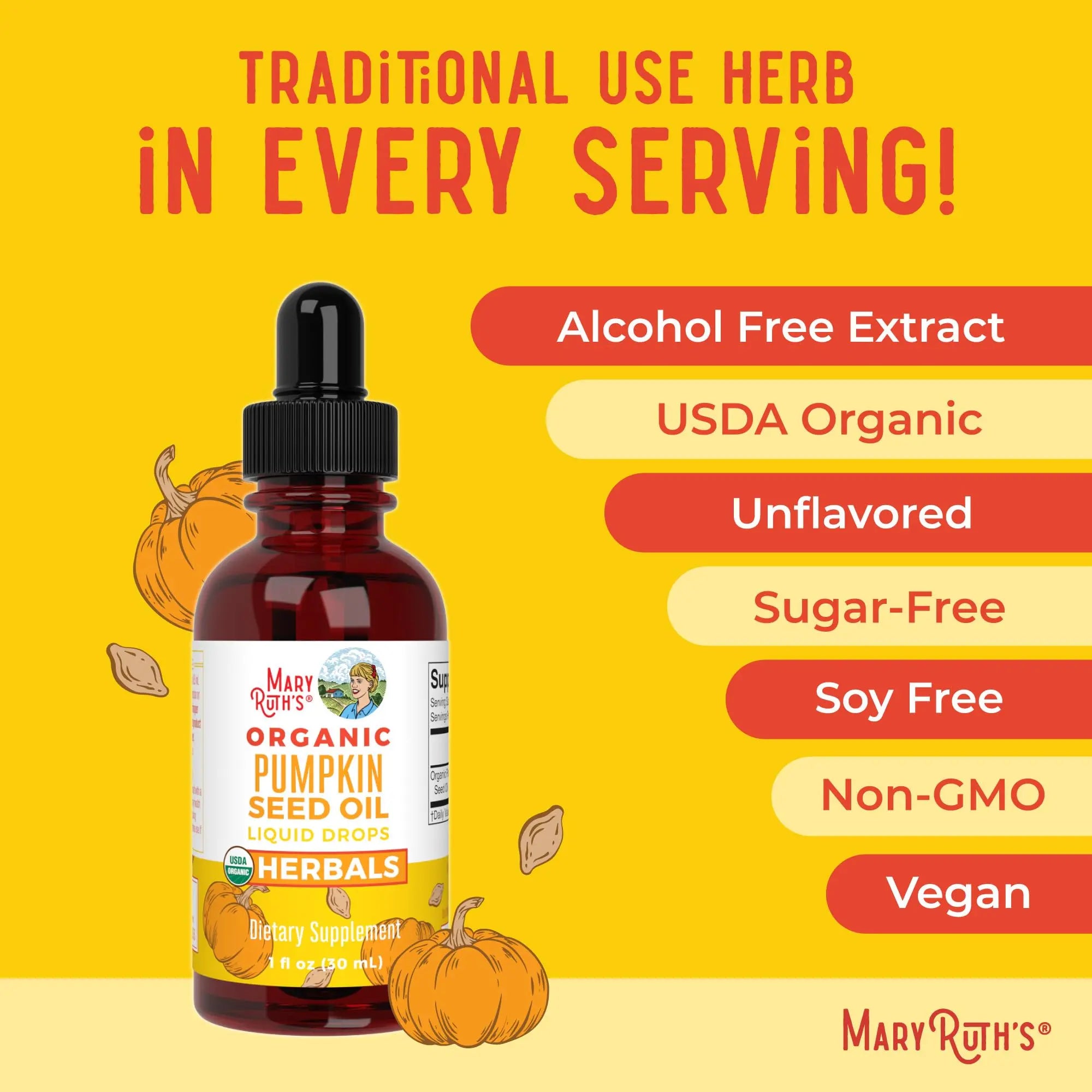 MaryRuth Organics Pumpkin Seed Oil Cold Pressed | 2 Month Supply | USDA Organic Pumpkin Seed Liquid Drops for Men and Women | Urinary Health in Men | Sugar Free | Vegan | Non-GMO | 60 Servings MARYRUTH'S Au supplements