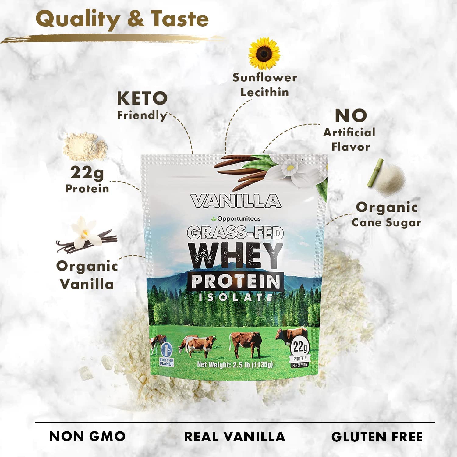 Opportuniteas Chocolate & Vanilla Whey Protein Powder Bundle - Grass Fed Whey Isolate Opportuniteas Au supplements