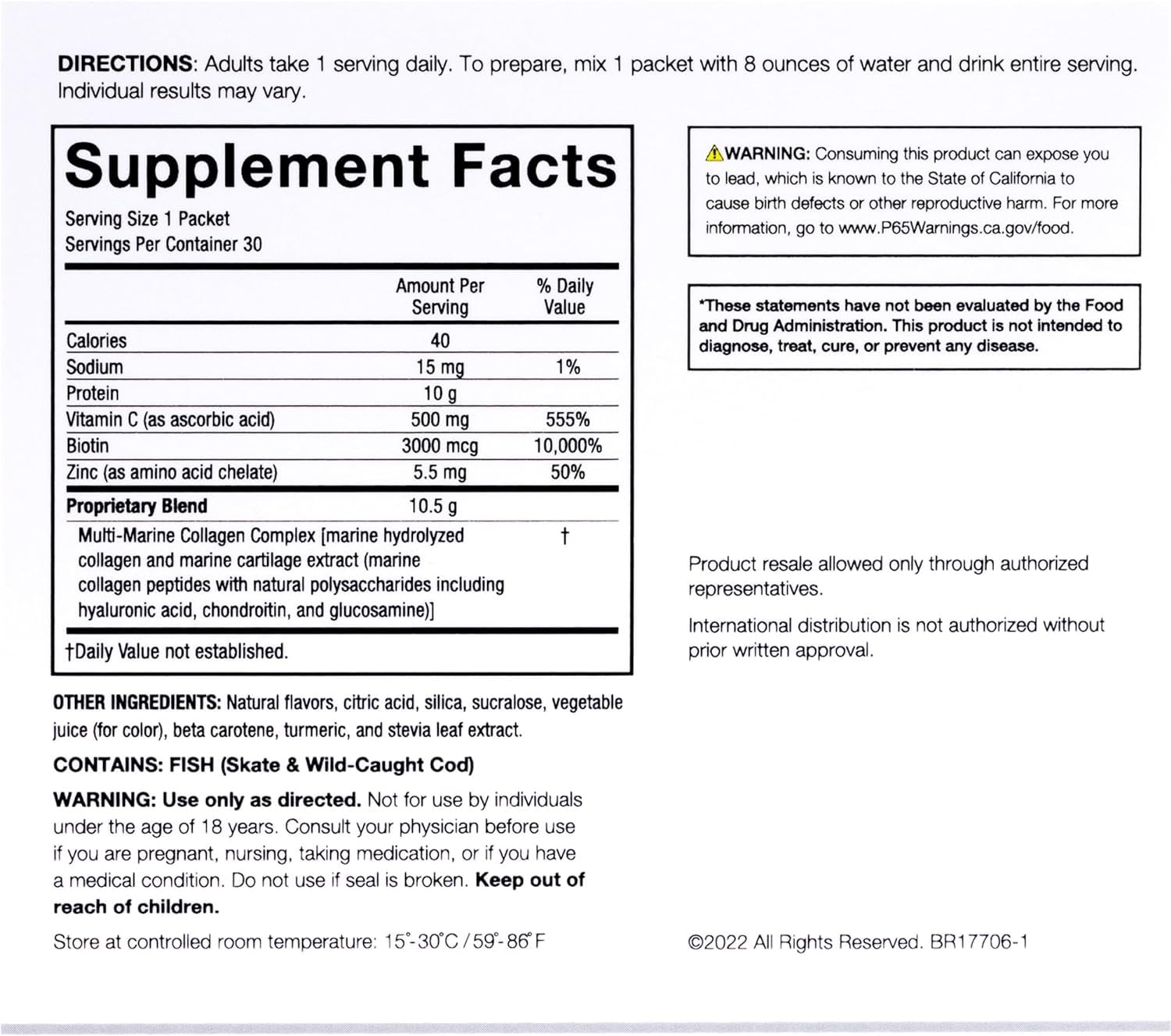 Serovital Skin Brilliance Marine Collagen – Hydrolyzed Marine Collagen Peptides Serovital Au supplements