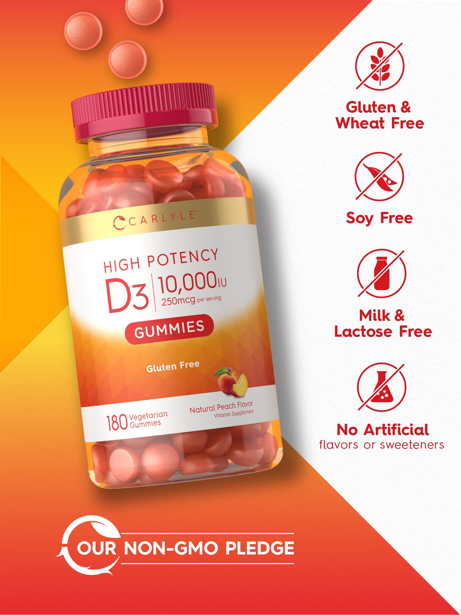 Carlyle Vitamin D3 Gummies | 10,000 iu | 180 Count | Vegetarian, Non-GMO Carlyle Au supplements