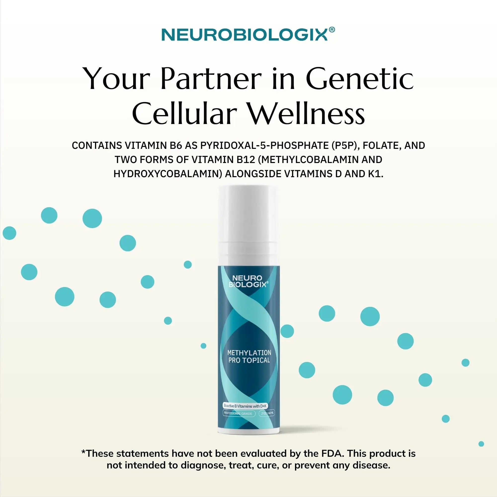 Neurobiologix Methylation Pro Topical for Men and Women, Bioactive B Vitamin Cream with Methylfolate, B6, B12, D3 & K1, Supports Cellular Energy Neurobiologix Au supplements