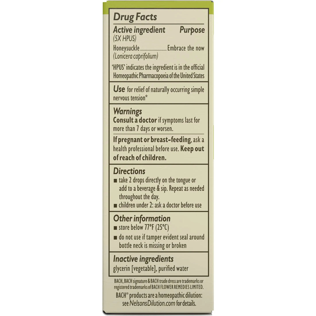 Bach Original Flower Remedies, Honeysuckle for Embracing The Now (Non-Alcohol Formula) Bach uk supplements