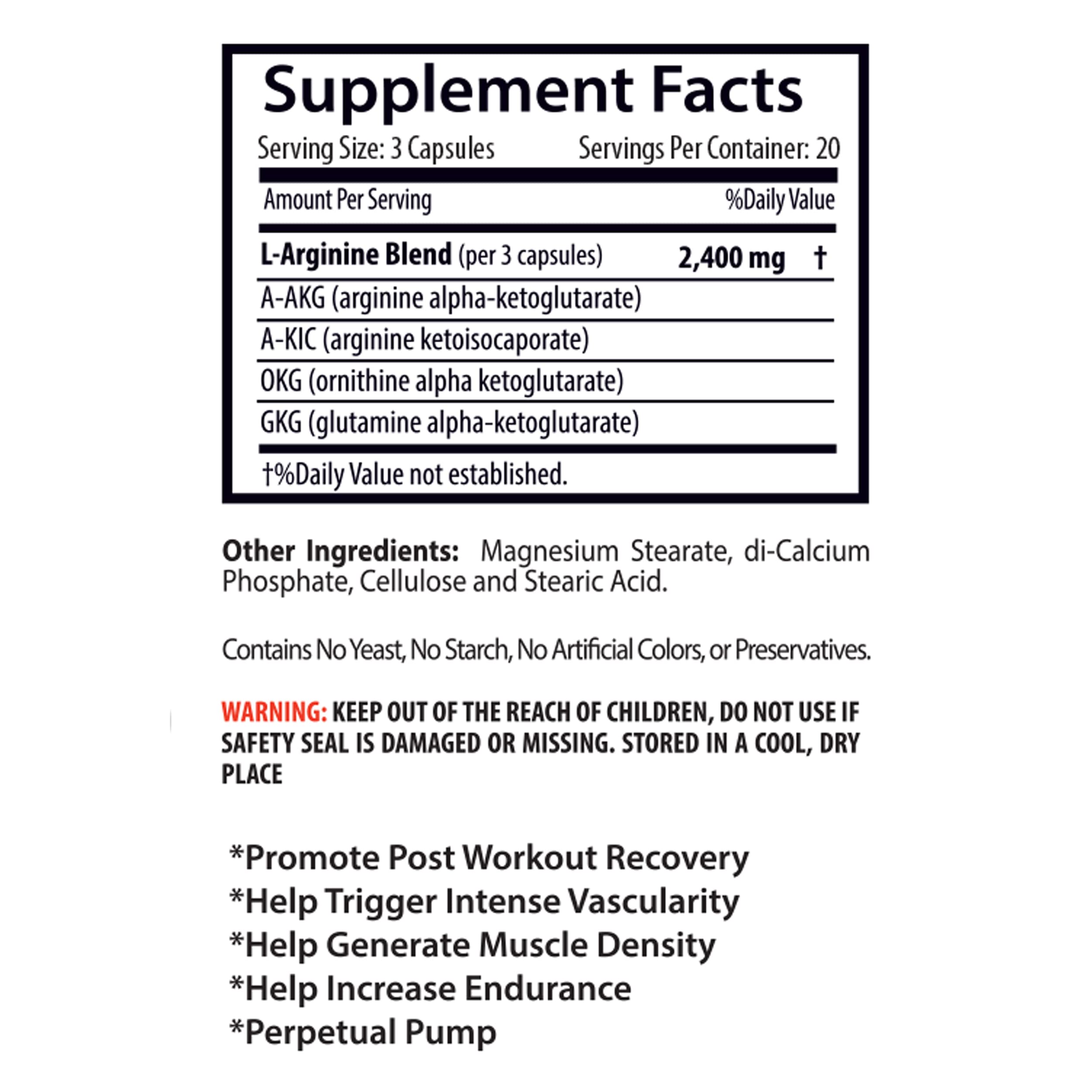 L-arginine Supplement - Nitric Oxide Booster 2400mg - Nitric Oxide Booster - pre Workout Sport Supplements Au supplements