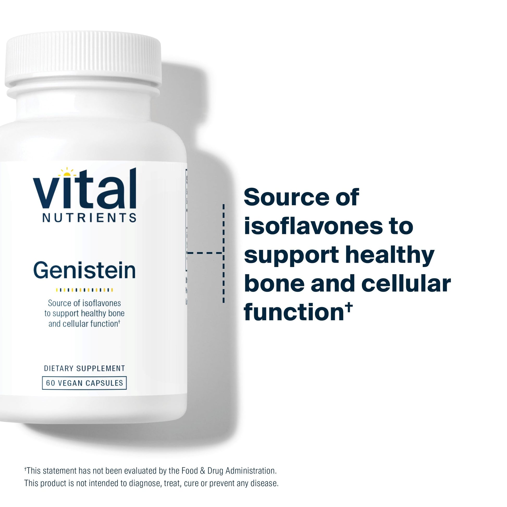 Vital Nutrients Genistein - Easily Absorbed Isoflavones for Bone Health Support* - Vegan Supplement - Gluten and Dairy Free - Non-GMO - 60 Capsules Vital Nutrients Au supplements