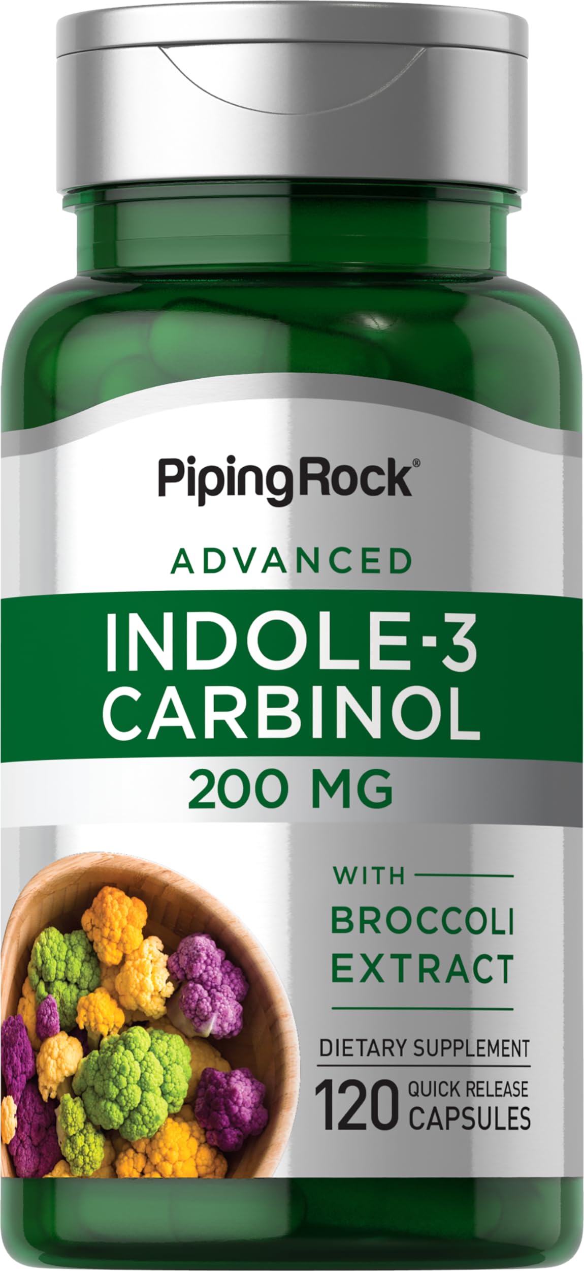 Piping Rock Indole 3 Carbinol | 200mg | 120 Capsules | I3C with Broccoli Extract | Non-GMO, Gluten Free Supplement Piping Rock Au supplements