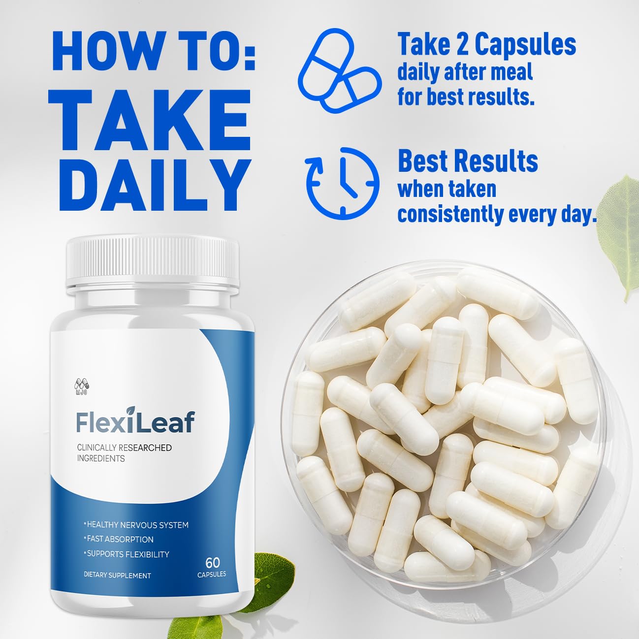Flexileaf Capsules, Official Flexileaf Pills with All Natural Ingredients, Advanced Health and Overall Wellness Multivitamin Supplement, Flexoleaf Maximum Strength Support Formula (60 Capsules) MJO Au supplements