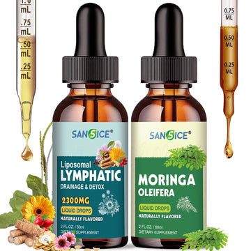 SANSICE Organic Moringa Supplement, Liquid Moringa Leaf Extract for Women & Men, Lymphatic Drainage Supplement with Echinacea for Lymph System Support SANSICE Au supplements
