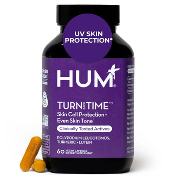 HUM Turn Back Time Turmeric Supplement for Youthful Looking Skin Support with Green Tea Extract, Lutein & Polyphenols, Skin Care Aging & Collagen Support Capsules for Even Tone, 60 Vegan Capsules HUM Au supplements