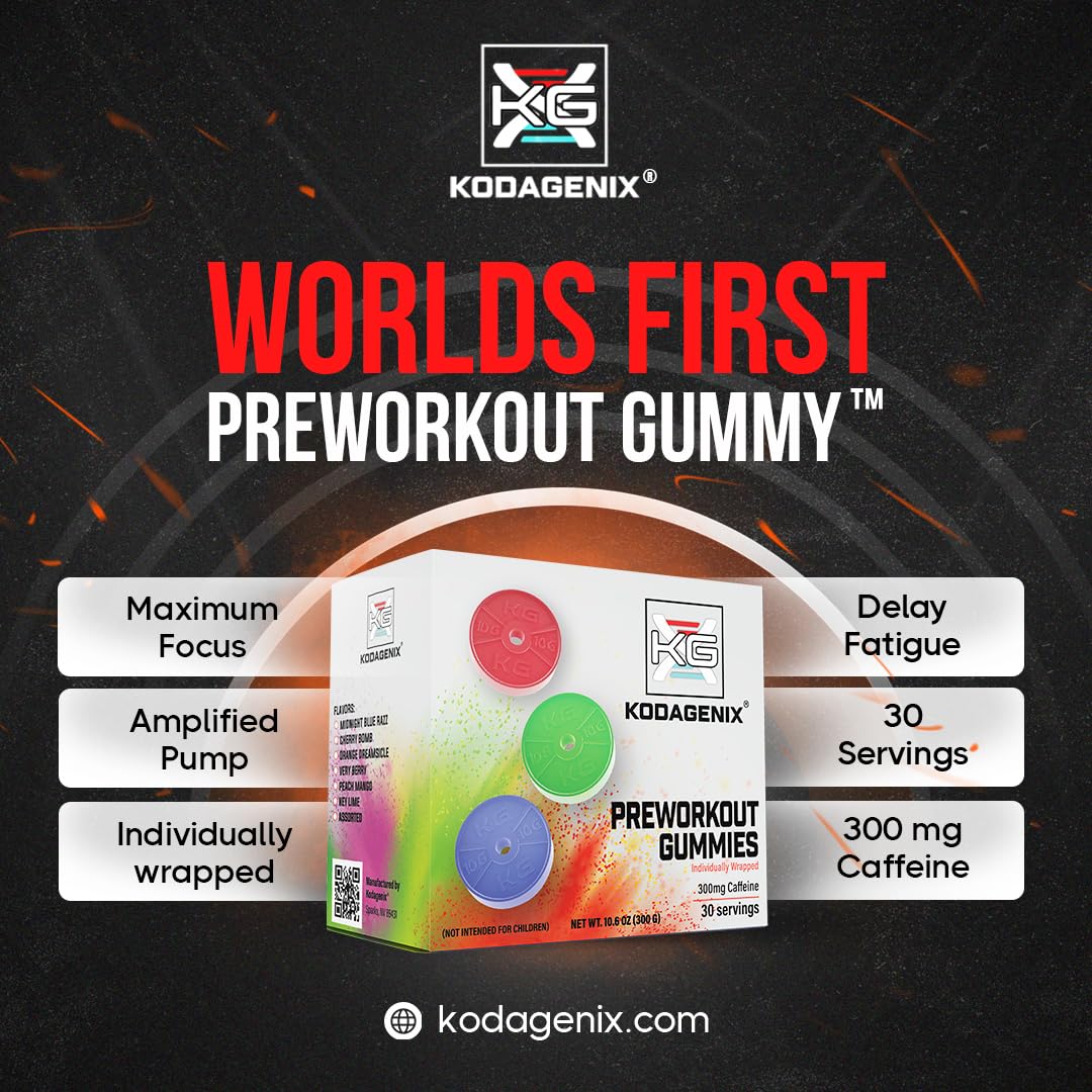 Kodagenix Pre Workout Gummies for Men and Women with Caffeine, L-Citrulline and Beta Kodagenix Au supplements