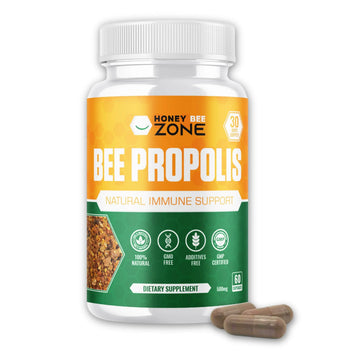 HONEYBEEZONE-Bee Propolis Capsules – 100% Natural Energy and Immune Support Supplement | Non-GMO, Gluten-Free, 60 Easy-to-Swallow Veggie Capsules HONEYBEEZONE Au supplements