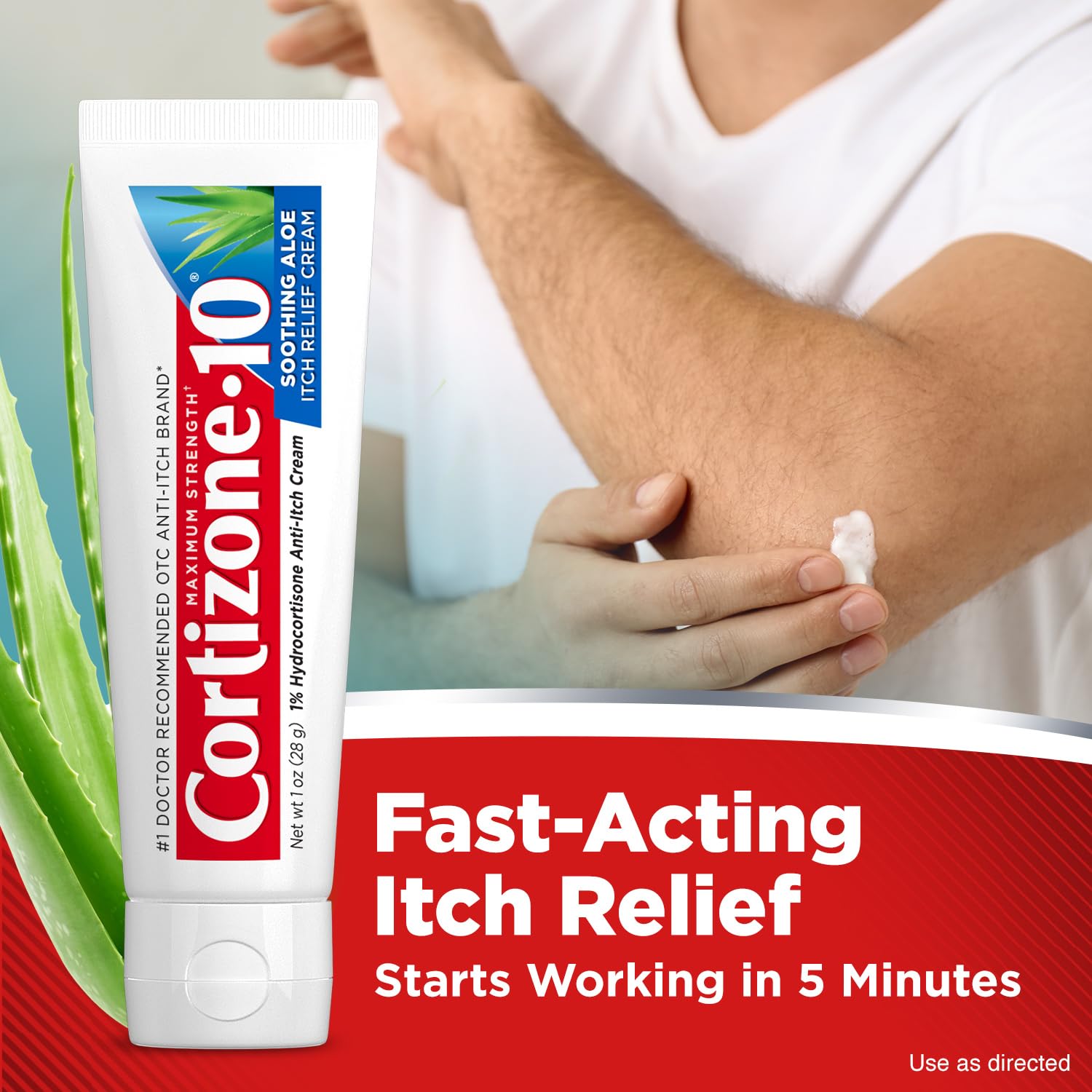 Cortizone-10 Maximum Strength Soothing Aloe Itch Relief Cream, 1% Hydrocortisone, Fast-Acting, Anti-Itch Cream for Bug Bites, Rash, Eczema, Psoriasis, Poison Ivy, Oak, Sumac & More, 1 oz Cortizone 10 Au supplements