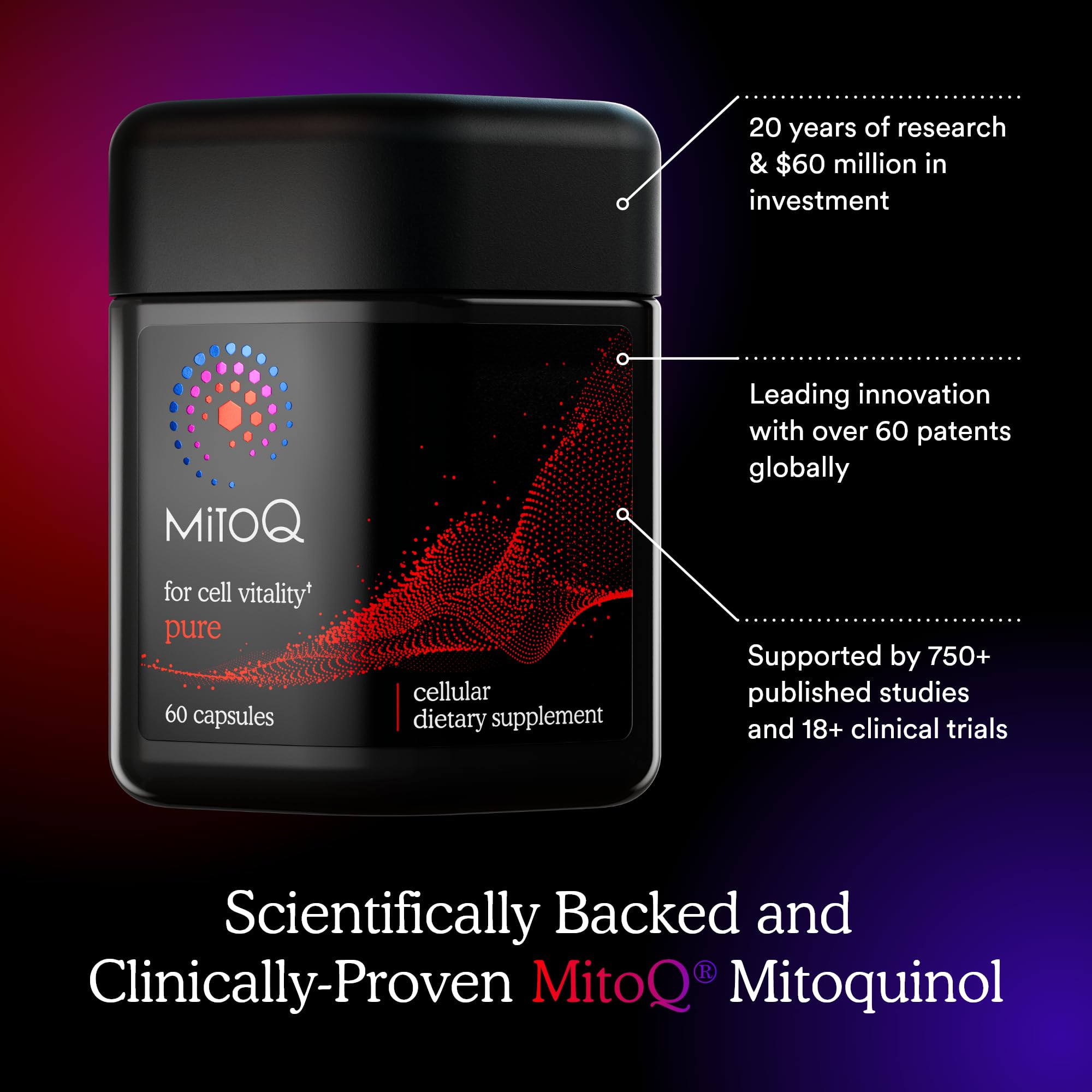 MitoQ Pure Advanced Mitochondria Supplement Superior Bioavailability to CoQ10 | Reduces Free Radical Damage for Healthy Aging, Metabolism, Heart Health, Energy, Strength & Mobility MitoQ Au supplements