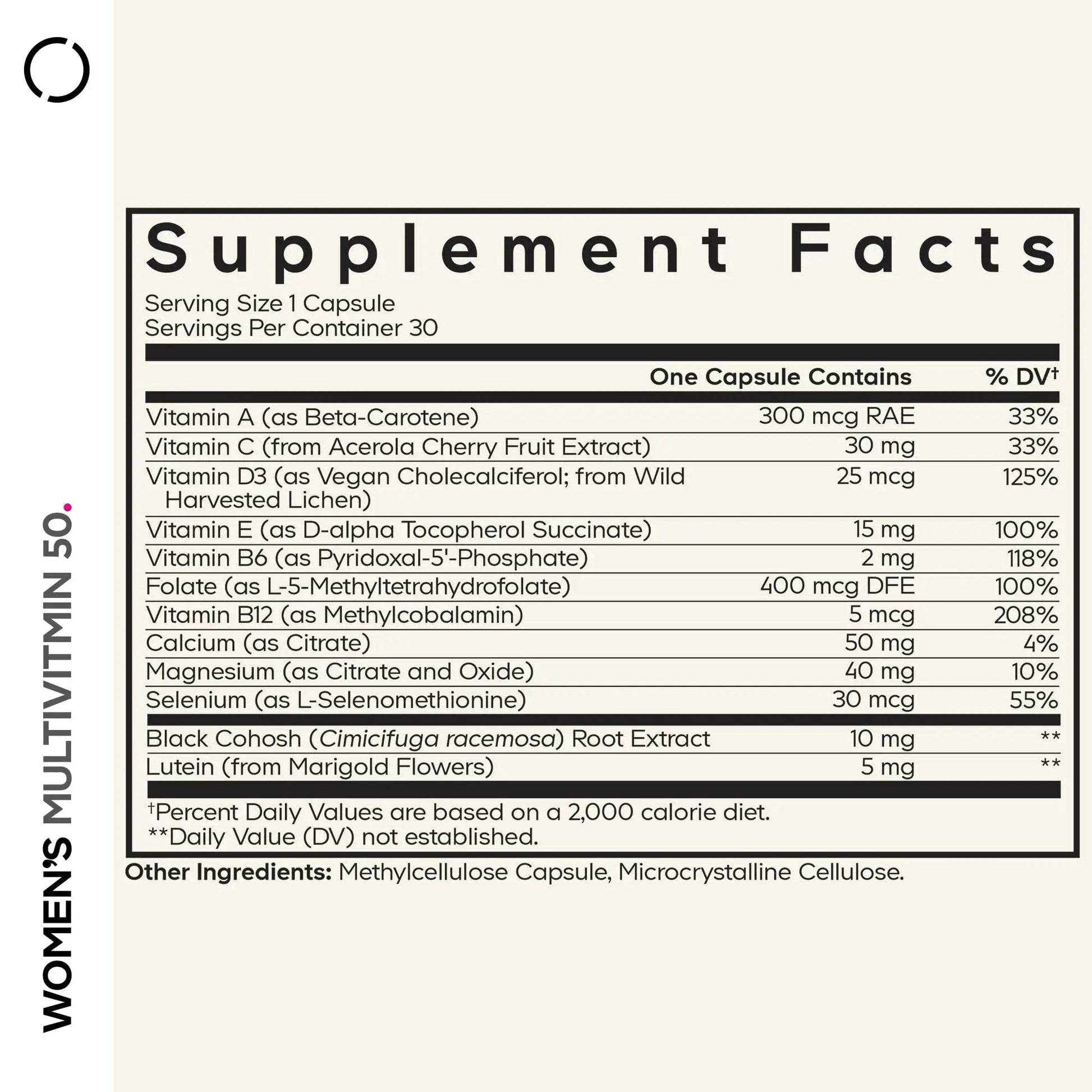 Codeage Women’s Multivitamin 50 - Essential Vitamins for Women Over 50, Methylated Folate, Magnesium, Selenium, Vitamin B6, B12, D3 Antioxidants Codeage Au supplements