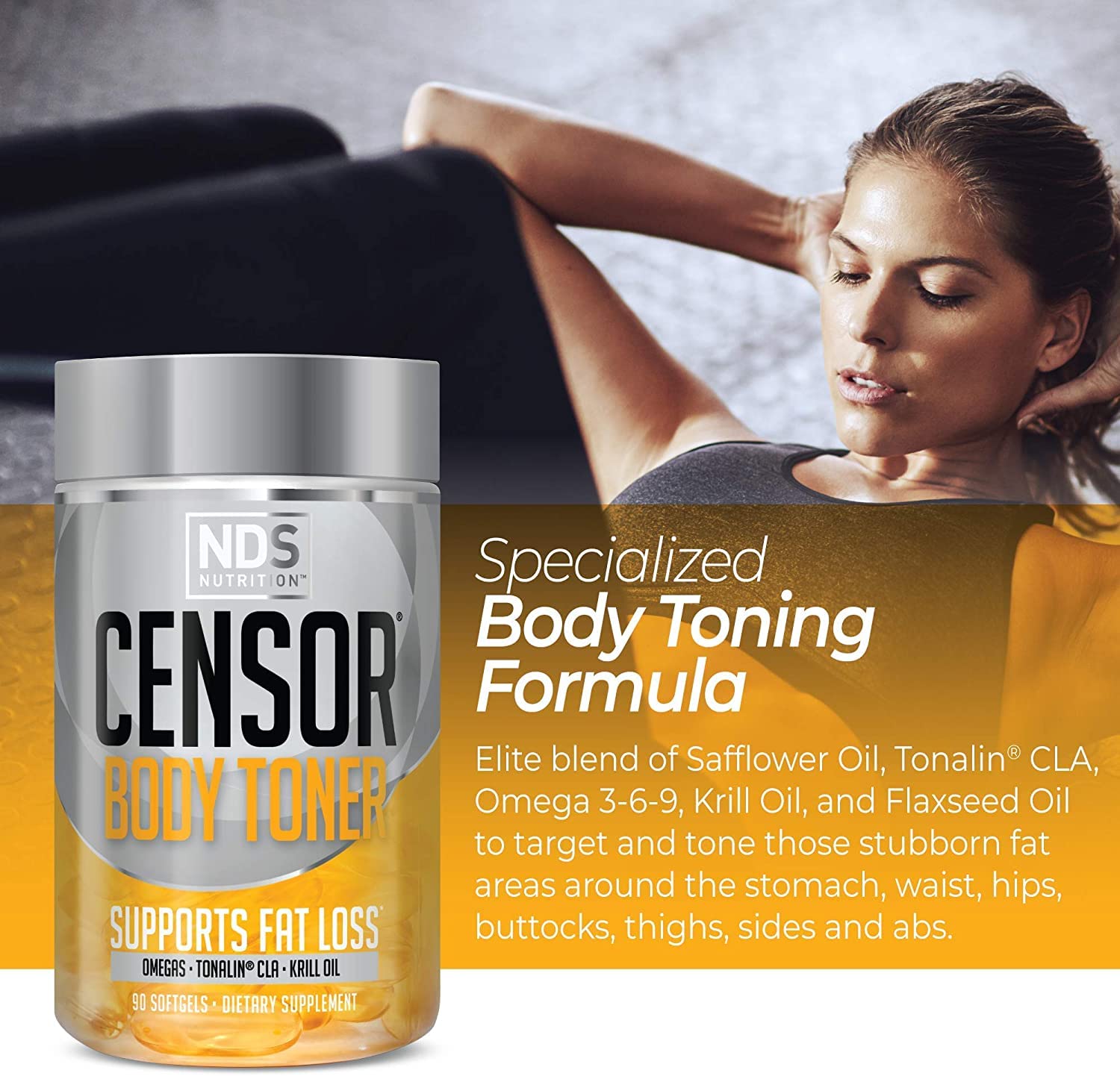 Censor NDS Nutrition Fat Loss and Body Toner with CLA, Fish Oil, Safflower and Omega 3-6-9 Blend Censor Au supplements