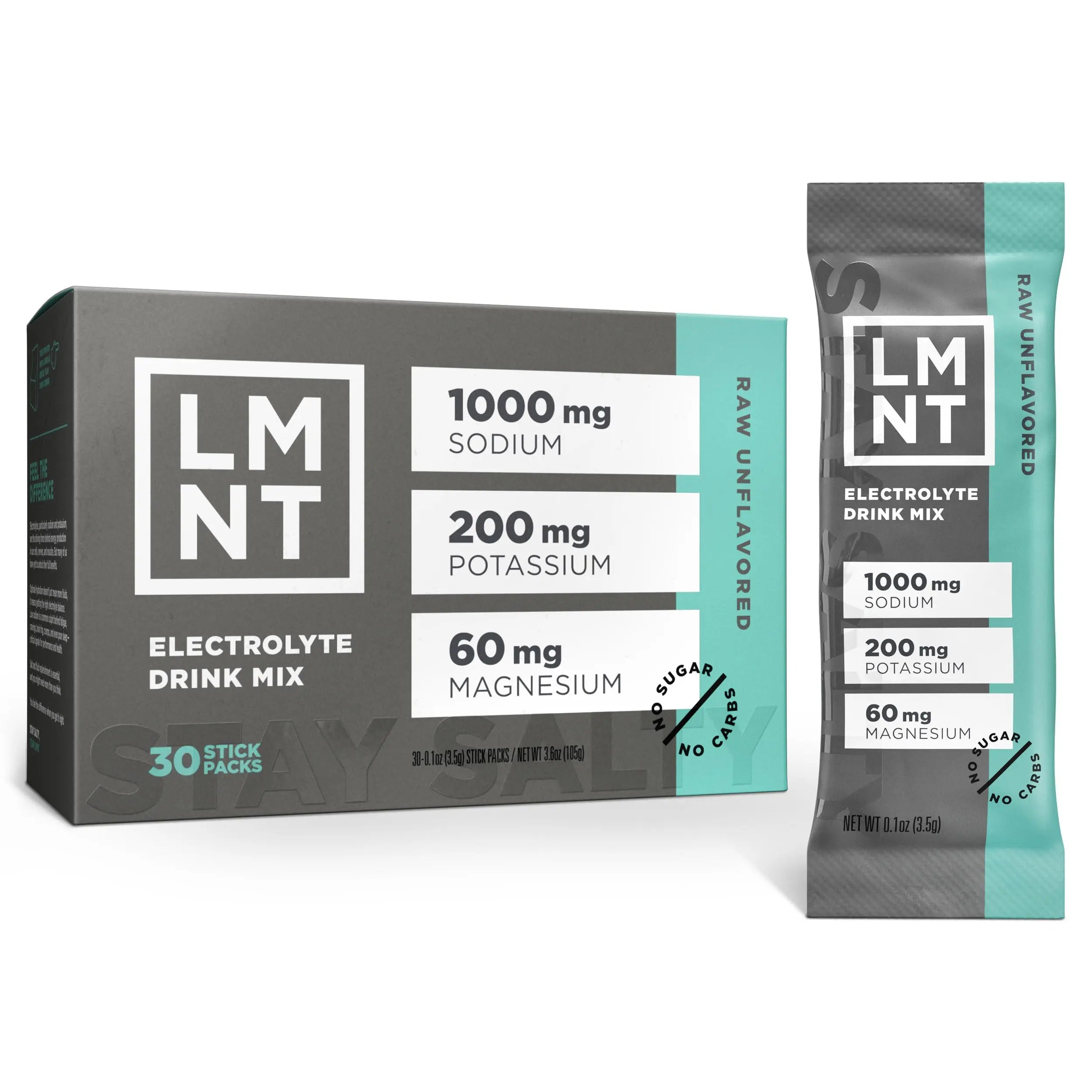 LMNT Zero Sugar Electrolytes - Raw Unflavored Salt | Drink Mix | 30-Count Drink LMNT Au supplements