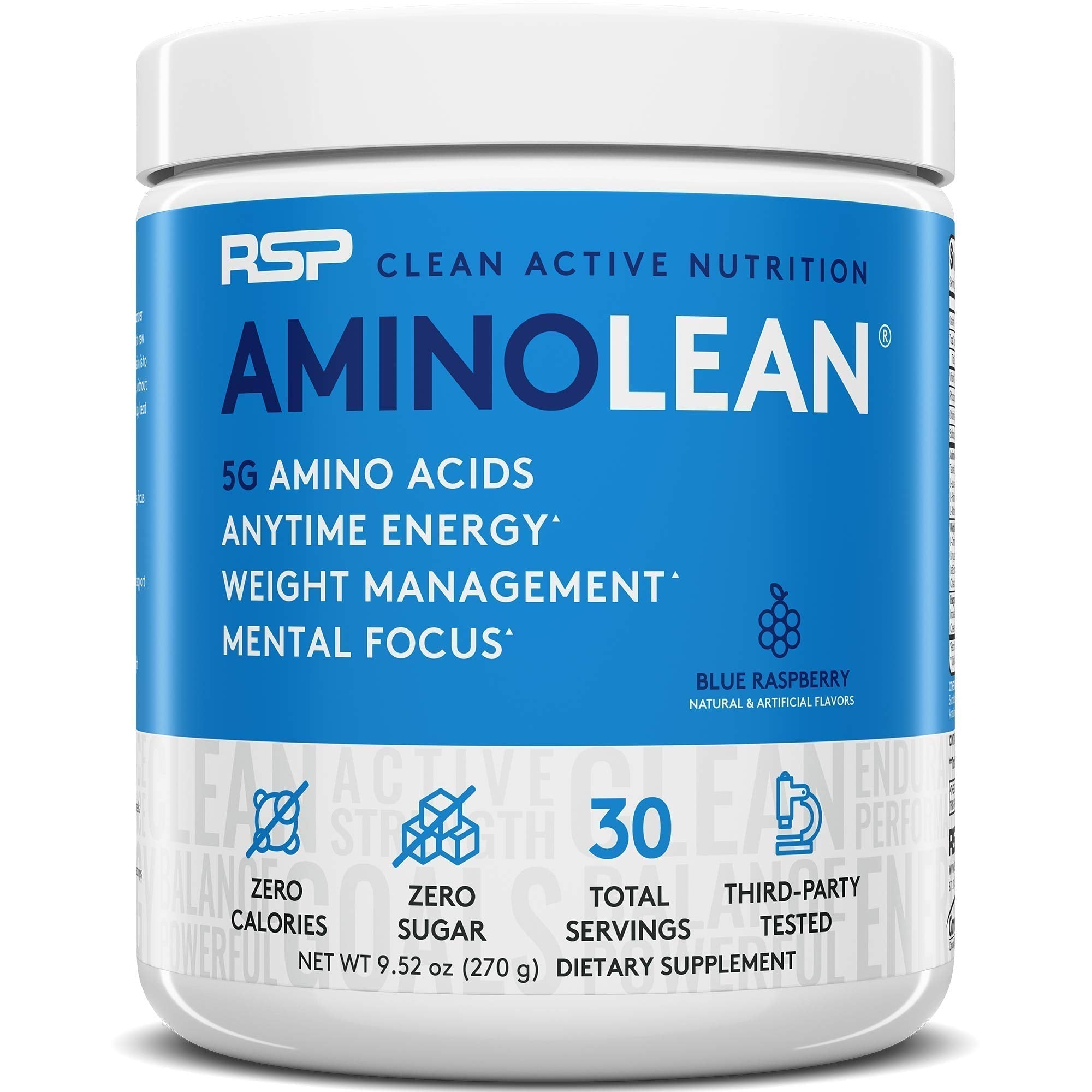 RSP NUTRITION AminoLean Pre Workout Energy (Blue Raspberry 30 Servings) with AminoLean RSP NUTRITION Au supplements
