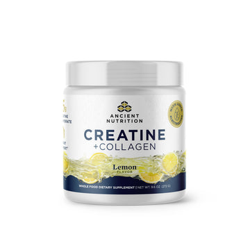 Ancient Nutrition Creatine + Collagen + Electrolytes – Muscle Strength, Lean Body Mass, Joint Comfort & Cognitive Support – Includes 5g Creatine Monohydrate for Women