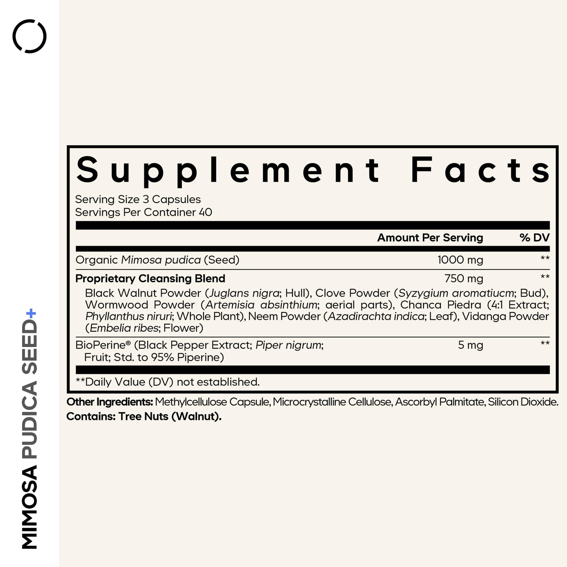 Codeage Organic Mimosa Pudica Seed Capsules - Mimosa Pudica Seeds Supplement - Black Walnut, Cloves, Vidanga, Neem, BioPerine - All in One - Sensitive Plant Pills - Non-GMO & Vegan - 120 Capsules Codeage Au supplements