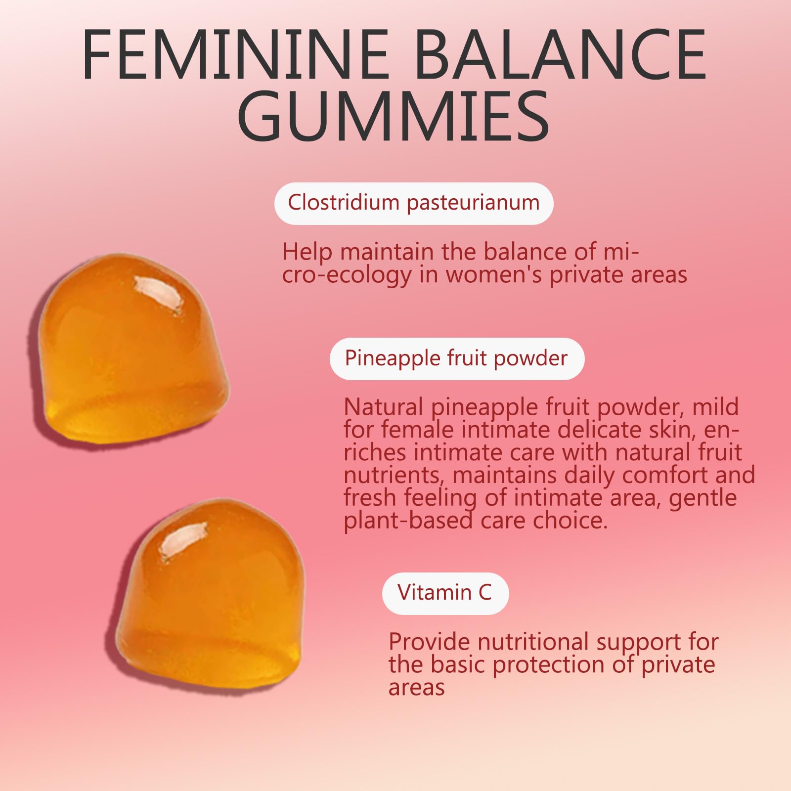 YFDSRF Feminine Balance Probiotic Gummies for Women - with Hawaiian Pineapple, pH Balance Support, Healthy Odor & Flora, Vaginal & Immune Health, Vegan Dietary Supplement - 60 Gummies (1) YFDSRF Au supplements