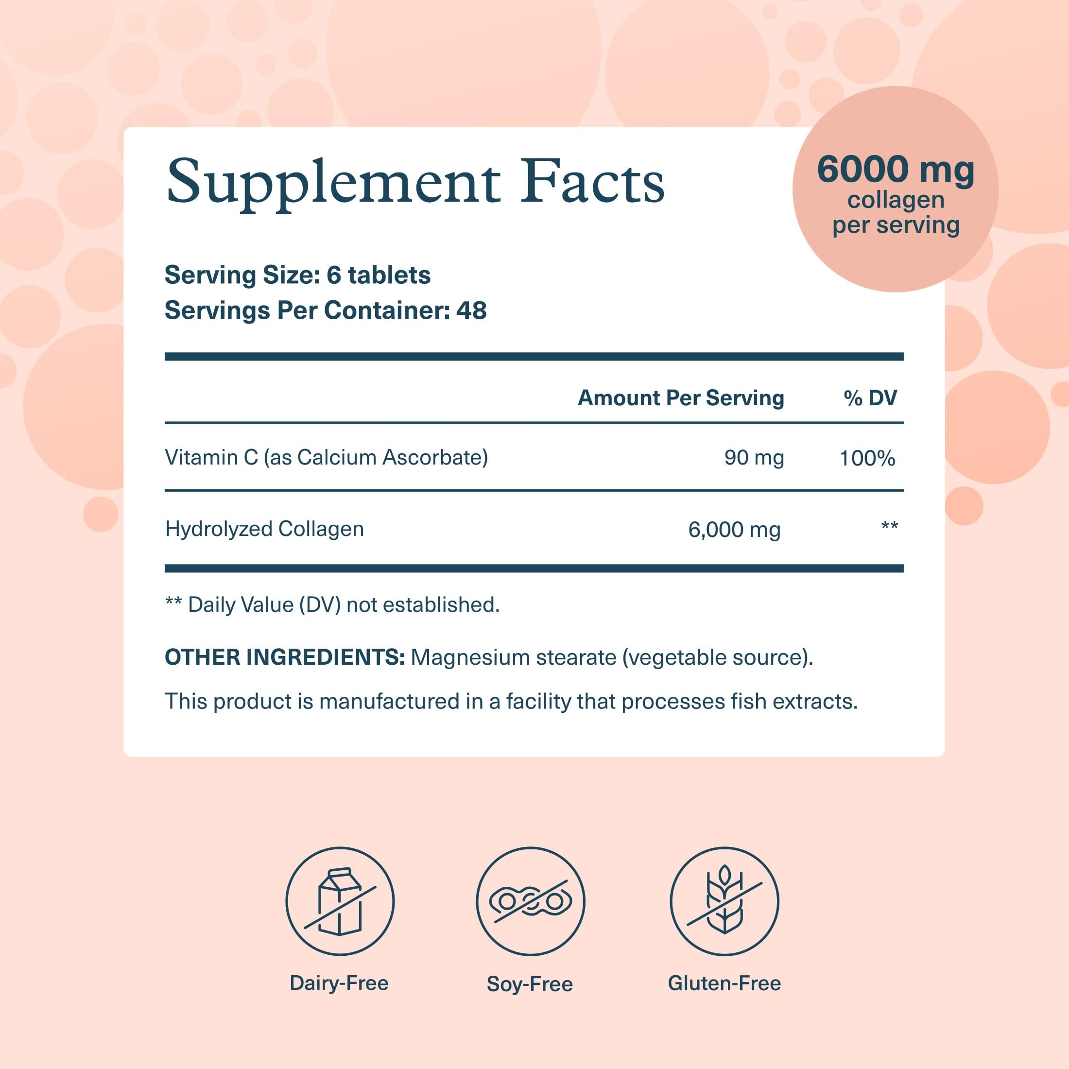Youtheory Advanced Collagen - 6,000 mg Hydrolyzed Collagen Peptides - Includes Antioxidants & Contains Vitamin C - Hair Growth, Nails, Joint Health & Bone Support* - 290 Tablets (48-Day Supply) Youtheory Au supplements