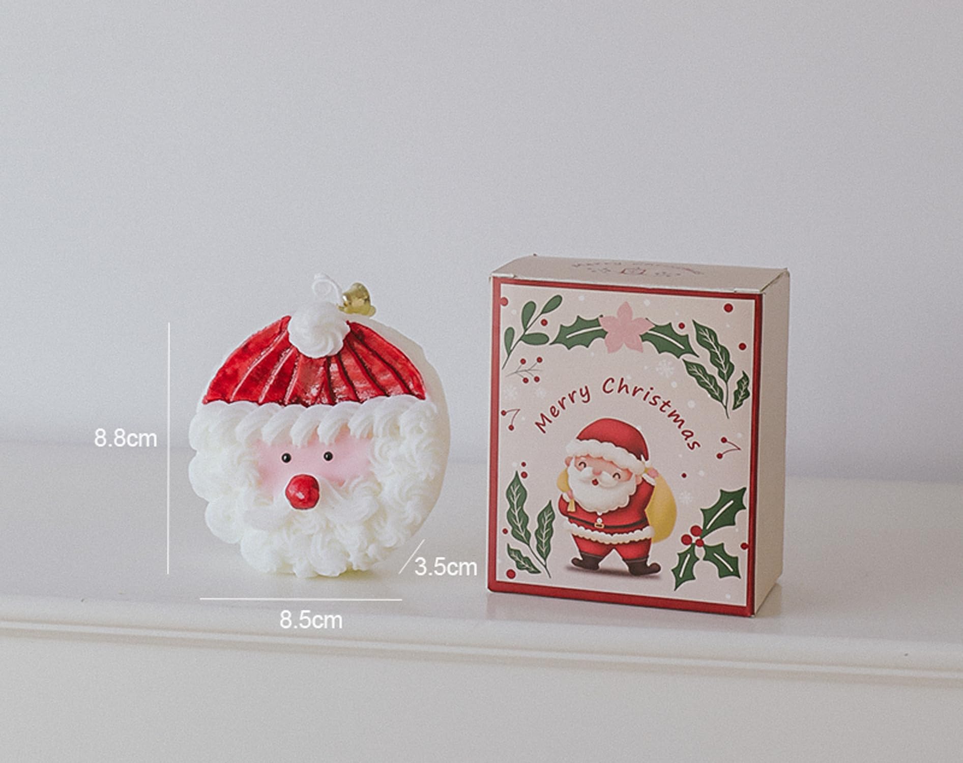 Christmas Cake Scented Candle,110G Handmade Aroma Soy Wax Santa Claus Decorative Candle T-shin Au supplements