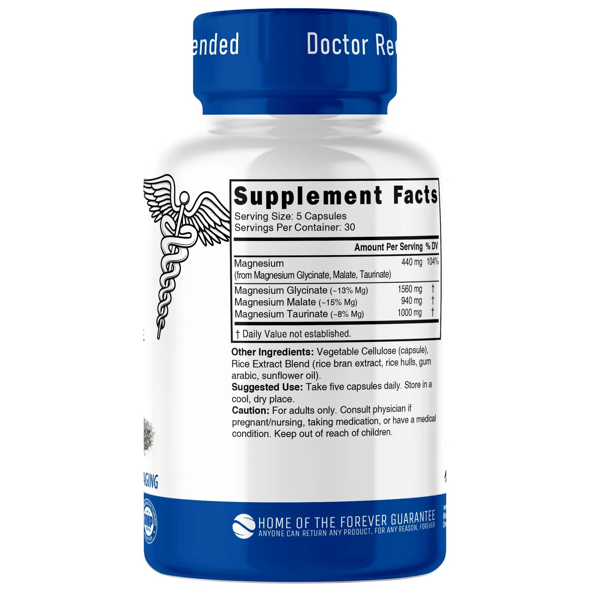 Nutri Triple Magnesium Complex 440mg - Magnesium Glycinate, Malate, & Taurinate - 100% Chelated for Maximum Absorption - 120 Vegan Capsules - Triple Complex Magnesium - Magnesio Triple Complex Nature's Fusions Au supplements