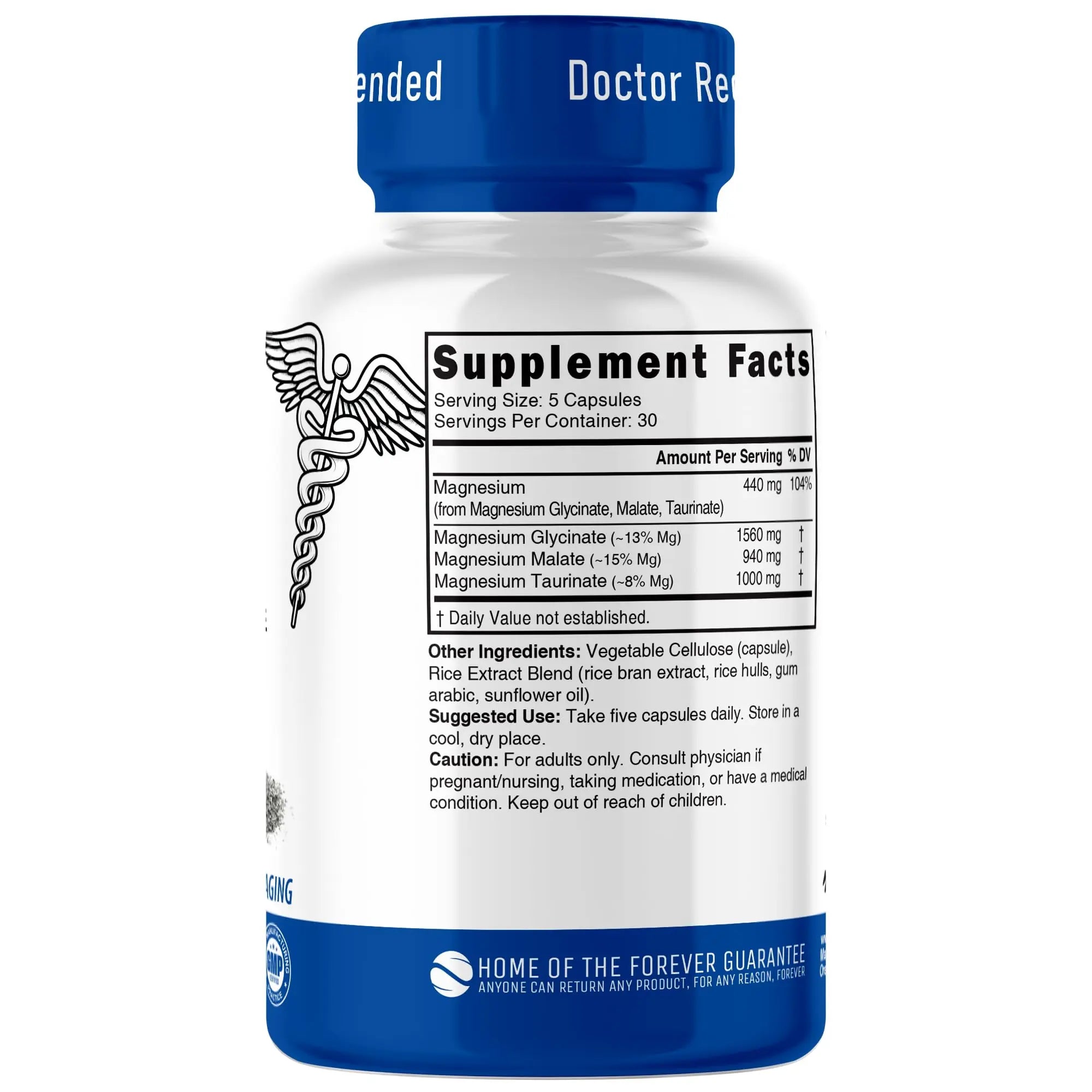 Nutri Triple Magnesium Complex 440mg - Magnesium Glycinate, Malate, & Taurinate - 100% Chelated for Maximum Absorption - 120 Vegan Capsules - Triple Complex Magnesium - Magnesio Triple Complex Nature's Fusions Au supplements