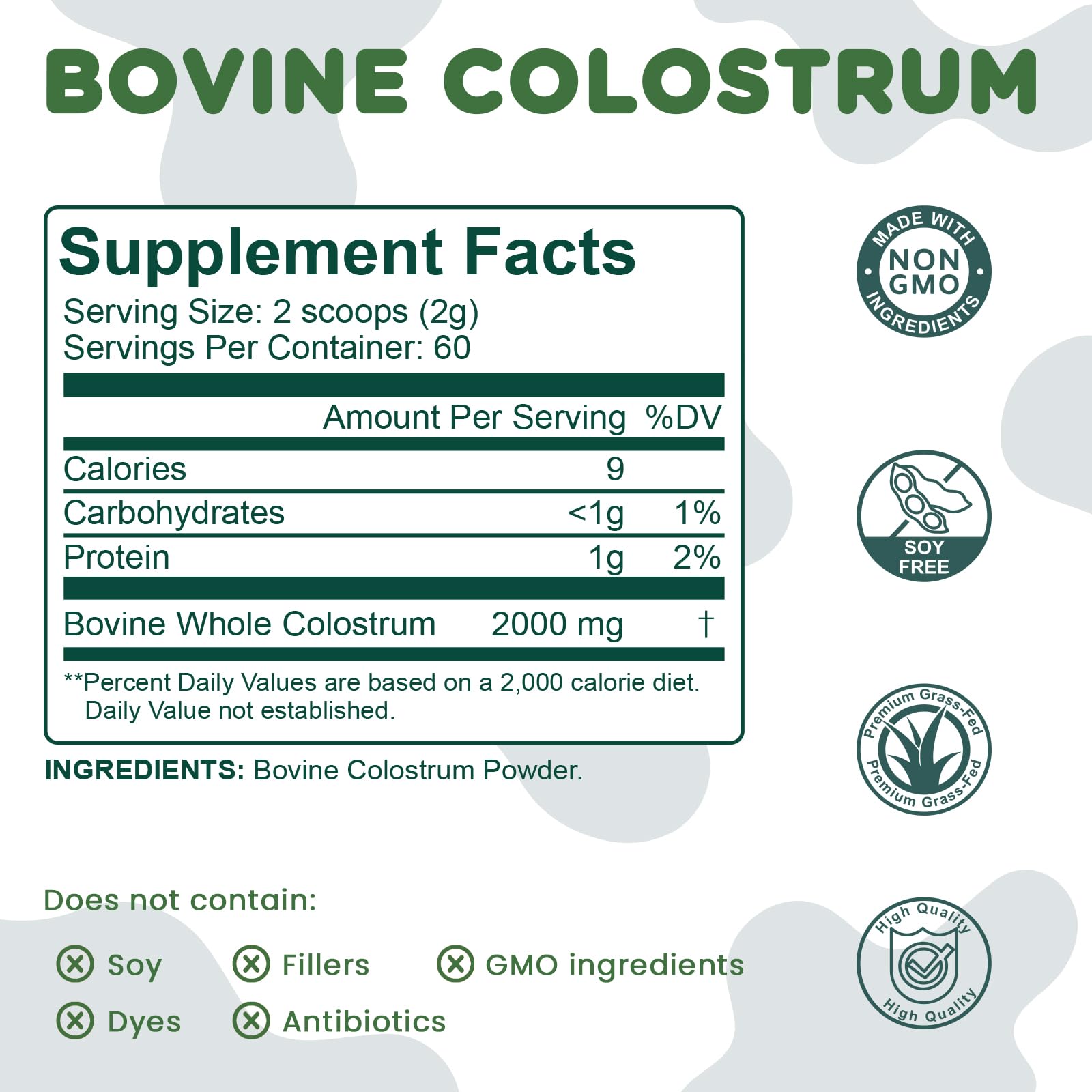 MICYDELAS Bovine Colostrum Supplement Powder 50% IgG Premium Bovine Colostrum for Gut Health Support, Immune Support, Muscle Recovery & Overall Wellness, Grass Fed, Non-GMO, Unflavored, 60 Servings MICYDELAS Au supplements