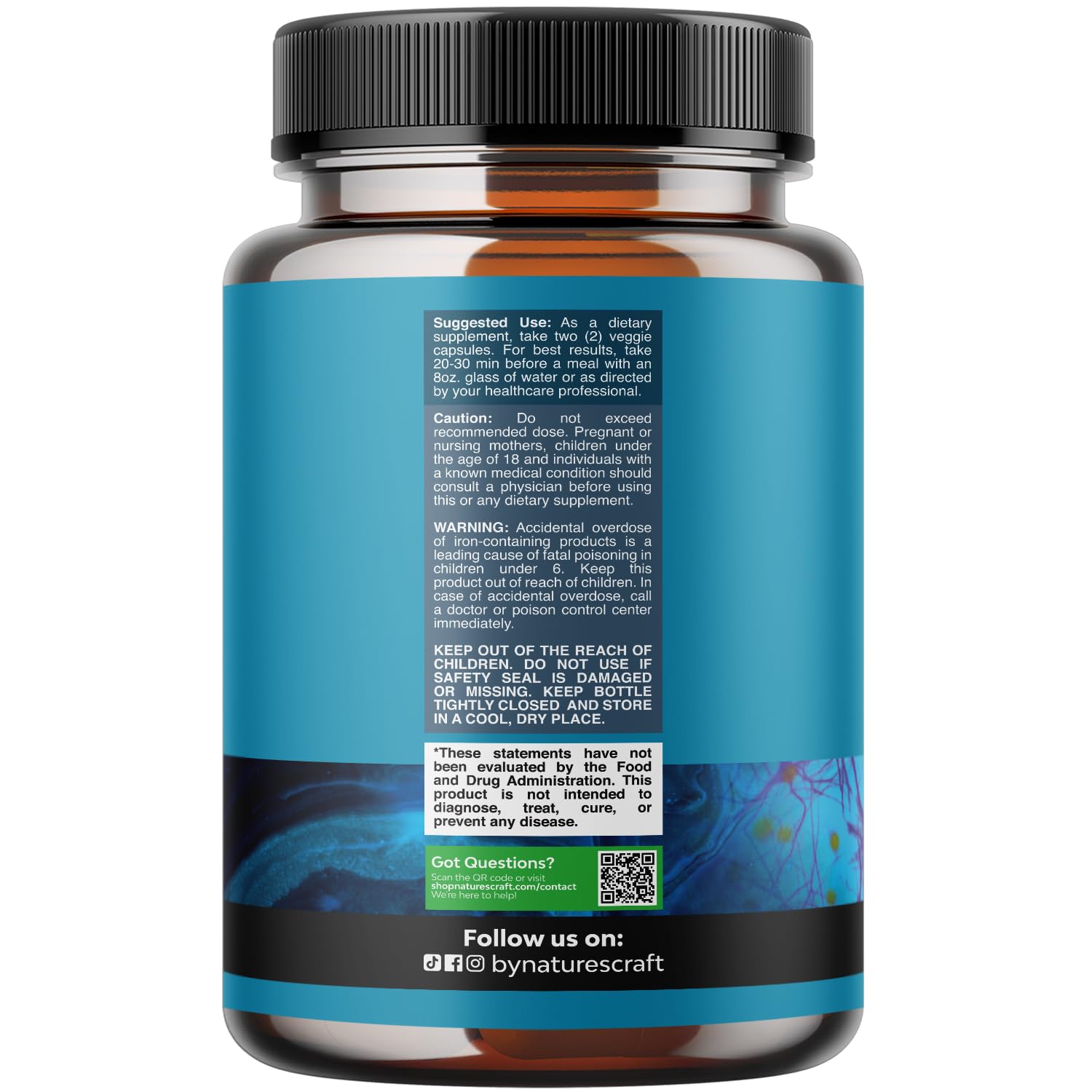 Nootropic Brain Supplement for Memory and Focus Support - Vitamins for Mental Support & Clarity with Bacopa Monnieri, VIT A, B6, Riboflavin, Niacin, Thiamin & Folate - Cognitive Complex - 60 Count Natures Craft Au supplements