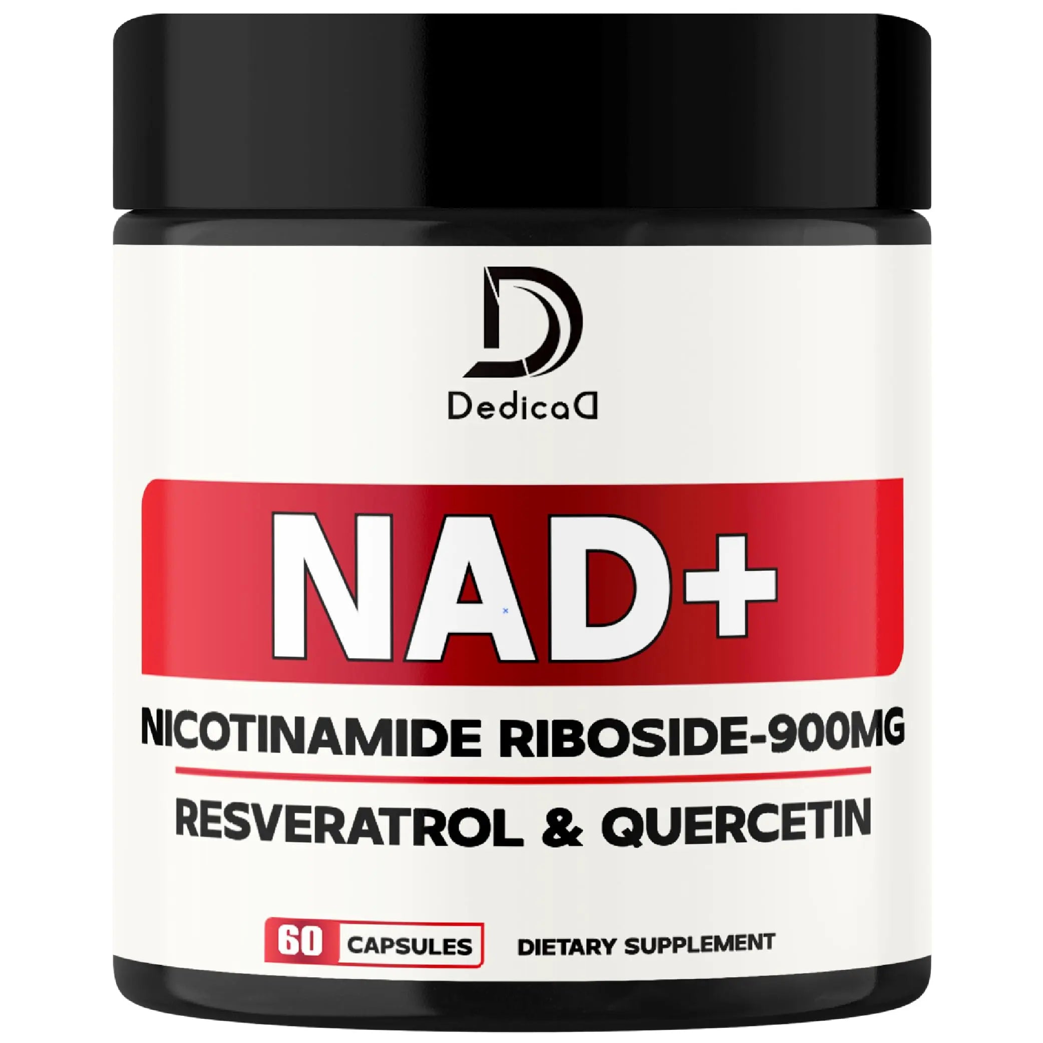 DEDICAD NAD Supplement with Nicotinamide Riboside, Trans-Resveratrol, Quercetin - Cellular Energy & Repair, Vitality, Healthy Aging - 60 Count DEDICAD Au supplements