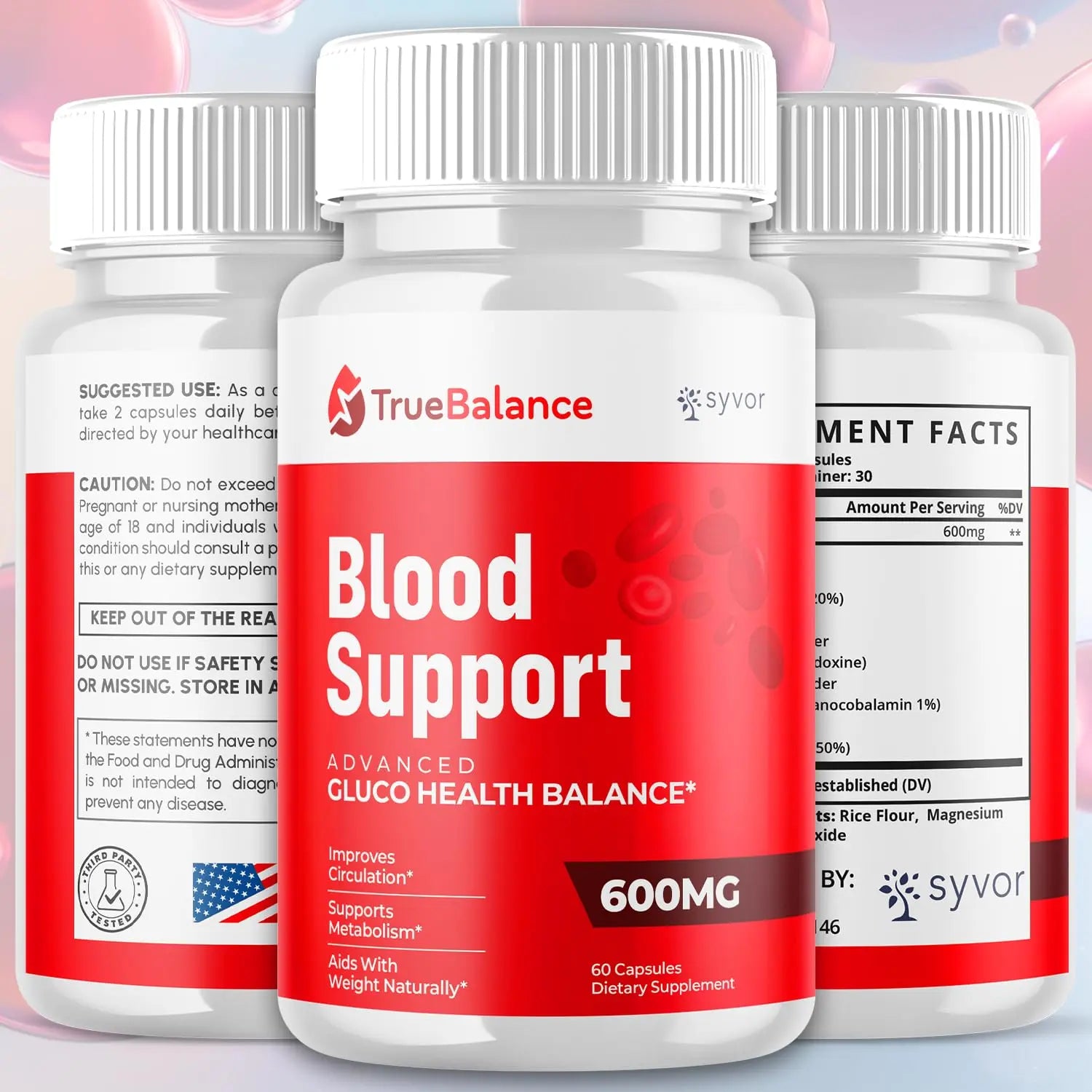 (3 Pack) True Balance Capsules, Official TrueBalance Glycogen Support Pills with All Natural Ingredients, Advanced Formula Support Supplement with Max Strength Vitamins for Women & Men (180 Capsules) Syvor Au supplements