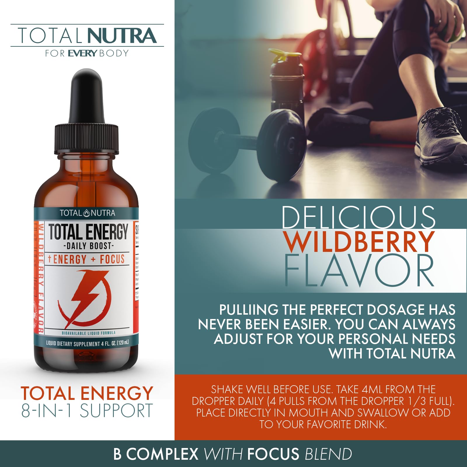 Extra Strength Vitamin B Complex Drops- B Vitamins B12, B6, B3- Vegan and Non GMO Total Nutra Au supplements