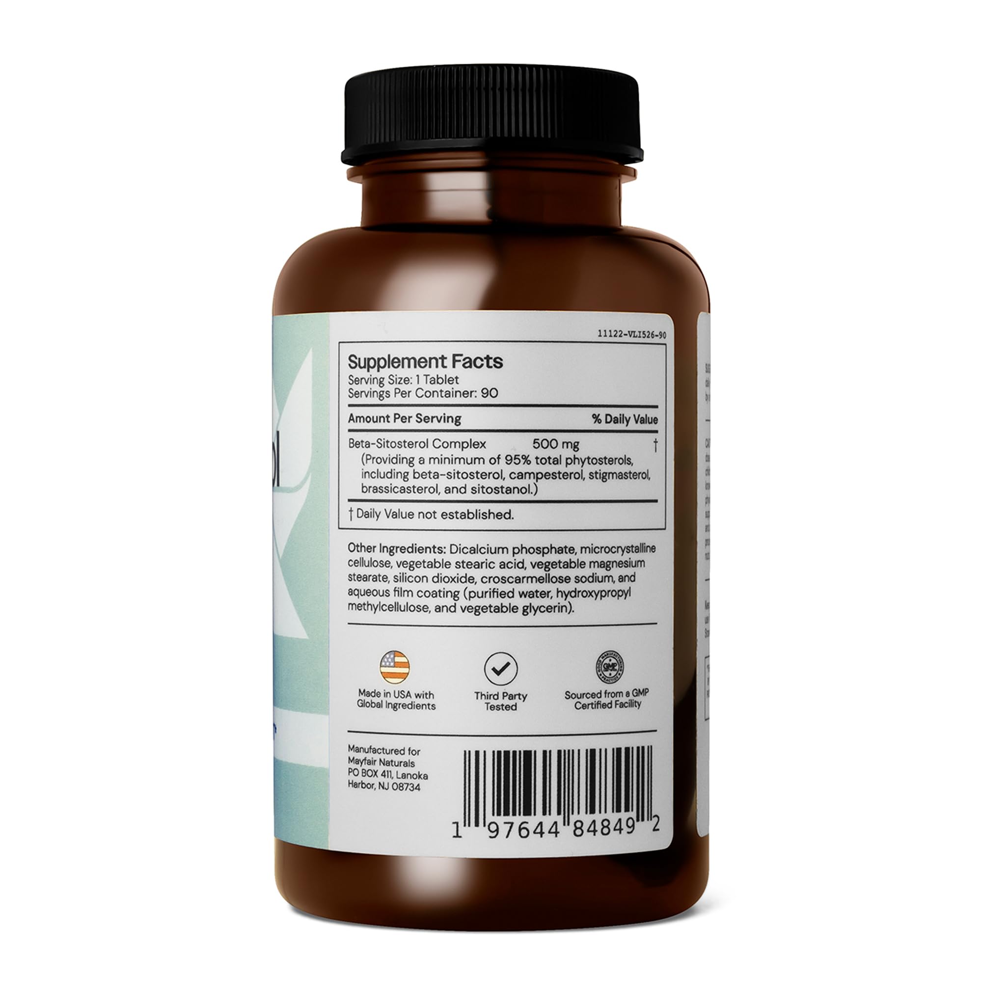 Mayfair Naturals Beta Sitosterol Complex (2 Pack), 500mg, Plant Sourced, 90 Tablets Each (180 Total), Comprehensive Support Supplement Mayfair Naturals Au supplements