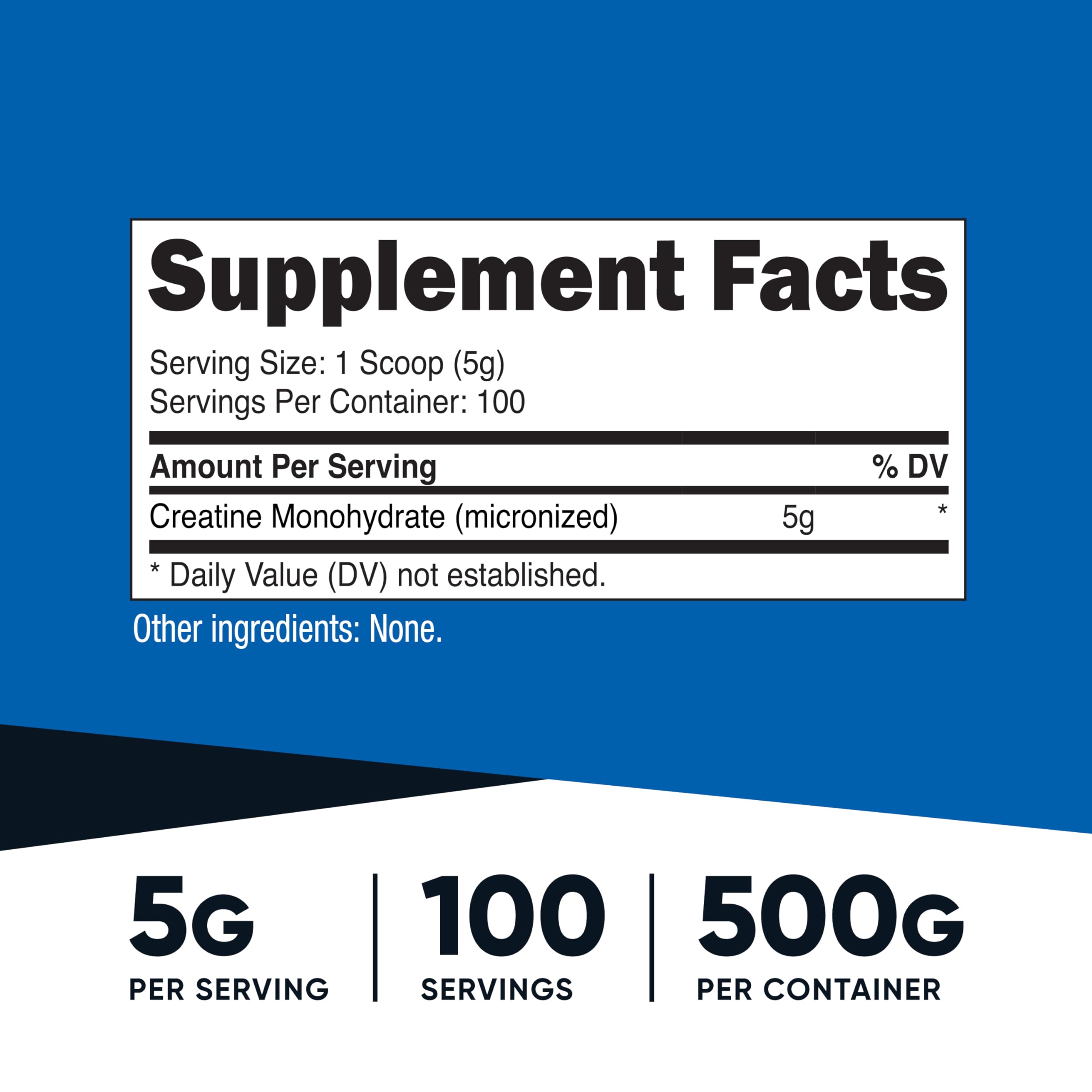 Nutricost Creatine Monohydrate Micronized Powder 500G, 5000mg Per Serv (5g) - 100 Servings, 17.9 Oz Nutricost Au supplements