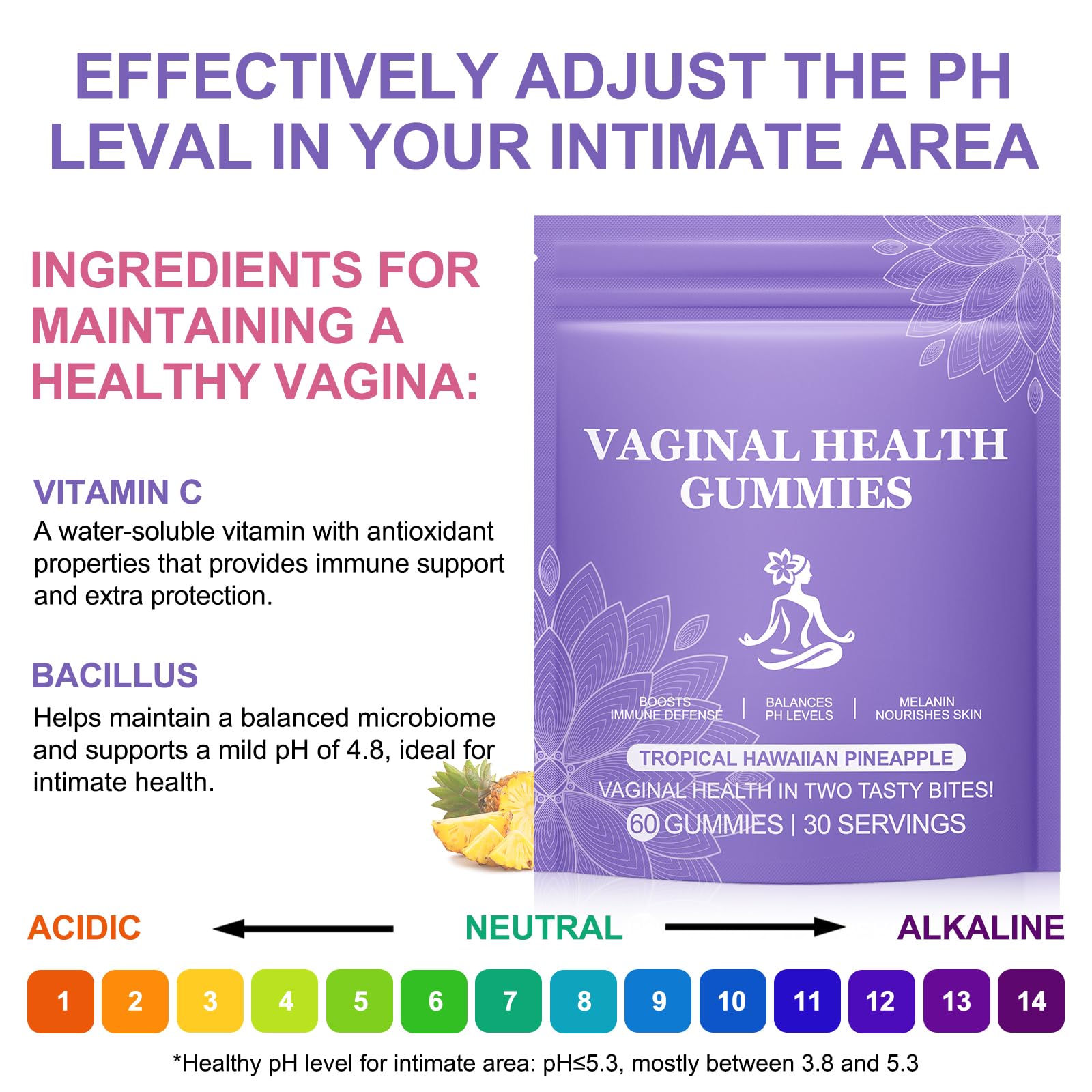 Vital Vaginal Probiotic Gummies for Women, 60PCS Feminine Balance Gummies, PH Balance,Immune Support, Vegan, Gluten-Free, Vaginal Probiotics Supplement, 60 Count DCTTVHVD Au supplements