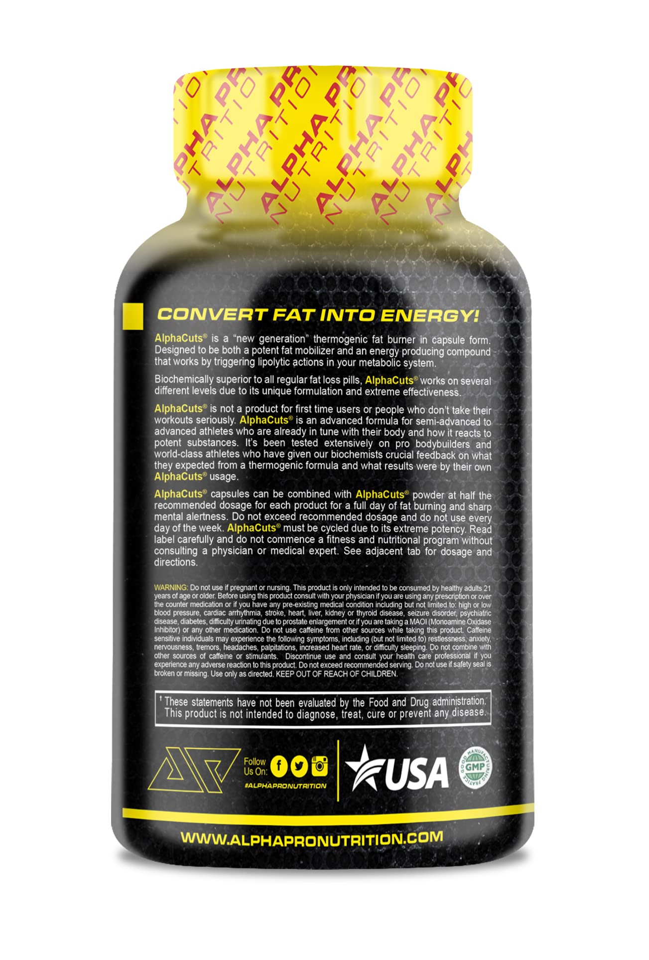 ALPHA CUTS Capsules Fat Burner Thermogenic Men Women Pre Cardio Workout Weight Loss ALPHA CUTS Au supplements
