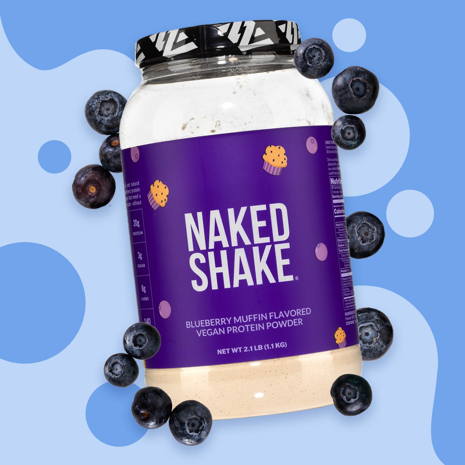 Naked Shake - Blueberry Muffin Protein Powder - Flavored Plant Based Protein Naked Nutrition Au supplements