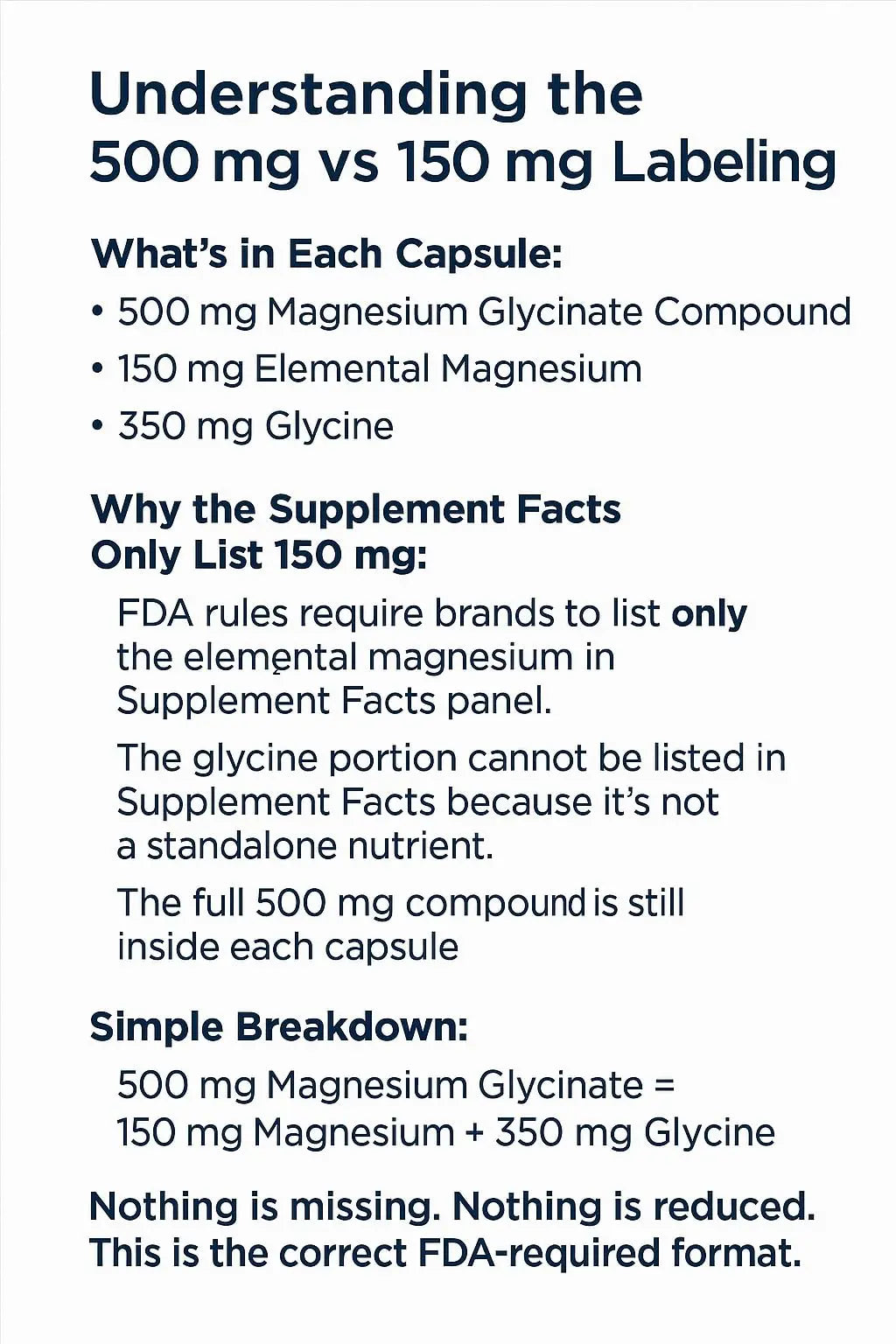 Magno-Humphries Magnesium Glycinate 500 mg - 100 Capsules | Gentle Chelated Form | Muscle, Nerve & Bone Support | Dietary Supplement | GMP Manufactured in The USA Magno-Humphries Au supplements