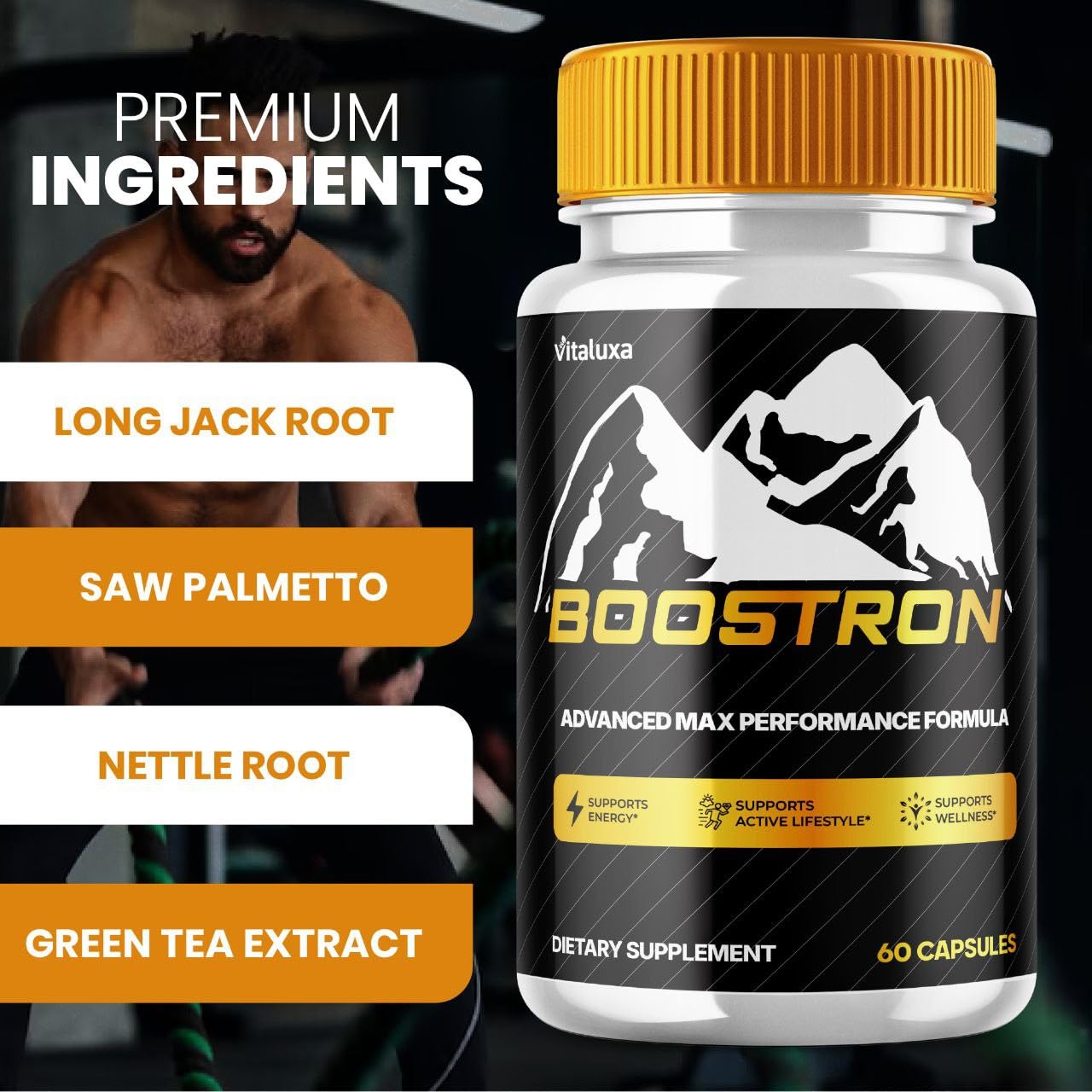 Boostron Capsules, Boostron Supplement Pills - Boostrom Maximum Strength Performance Blend Premium Advanced Formula All Natural Ingredients for Advanced Health Vitamin Support Reviews (60 Capsules) Vitaluxa Au supplements