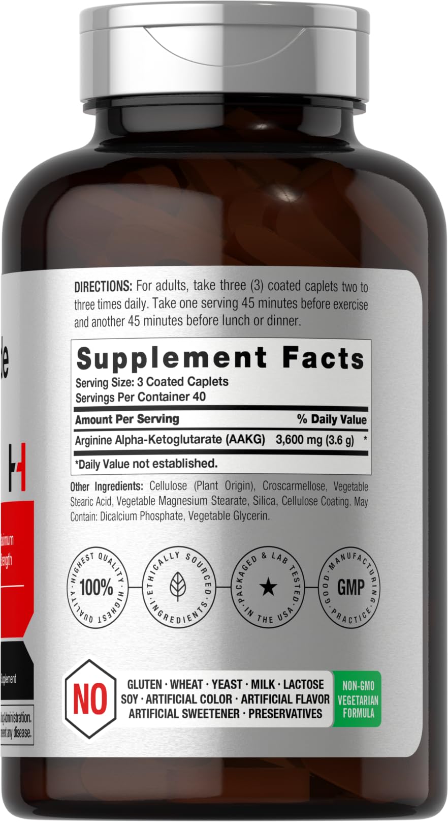 Horbäach Nitric Oxide Max 3600mg | 120 Caplets | with Arginine AAKG for Men and Women | Vegetarian, Non-GMO Horbäach uk supplements