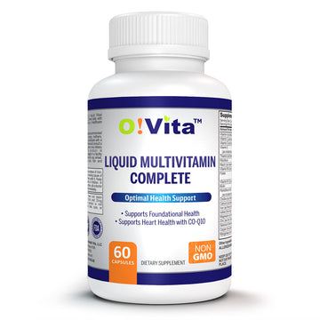 O!VITA Liquid Multivitamin Complete, with a Full Spectrum of Vitamins and Minerals, Plus 42 Fruits and Vegetable Proprietary Blend, Easy Absorption (60 Vegan Liquid Filled Capsules) O!VITA Au supplements