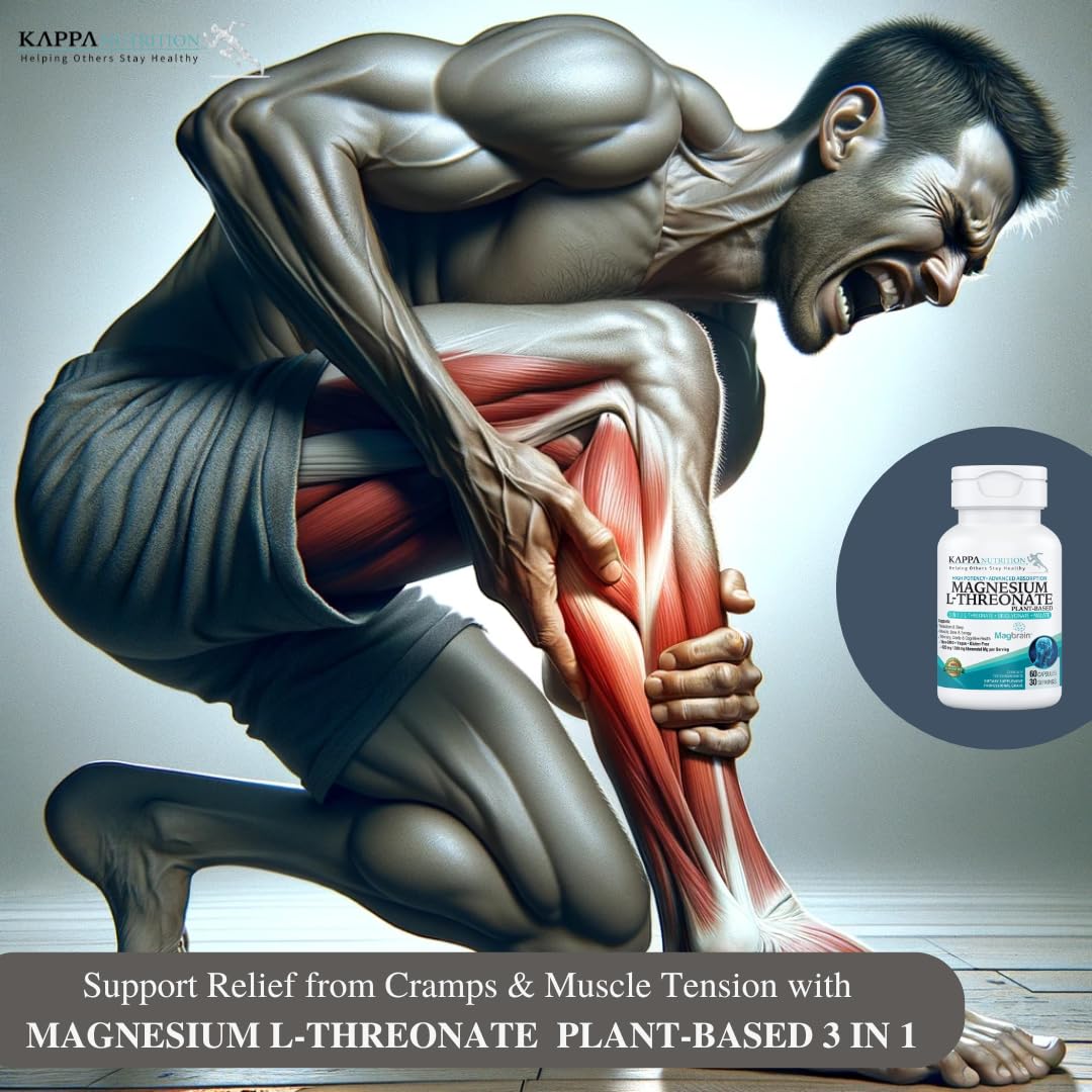 Kappa Nutrition Powered by Magbrain™ Magnesium L-Threonate Plant-Based, 60 Vegan Capsules, 420mg Elemental Magnesium (3 Capsules) from 2,253mg, Brain, Sleep & Muscle Support. KAPPA NUTRITION Au supplements