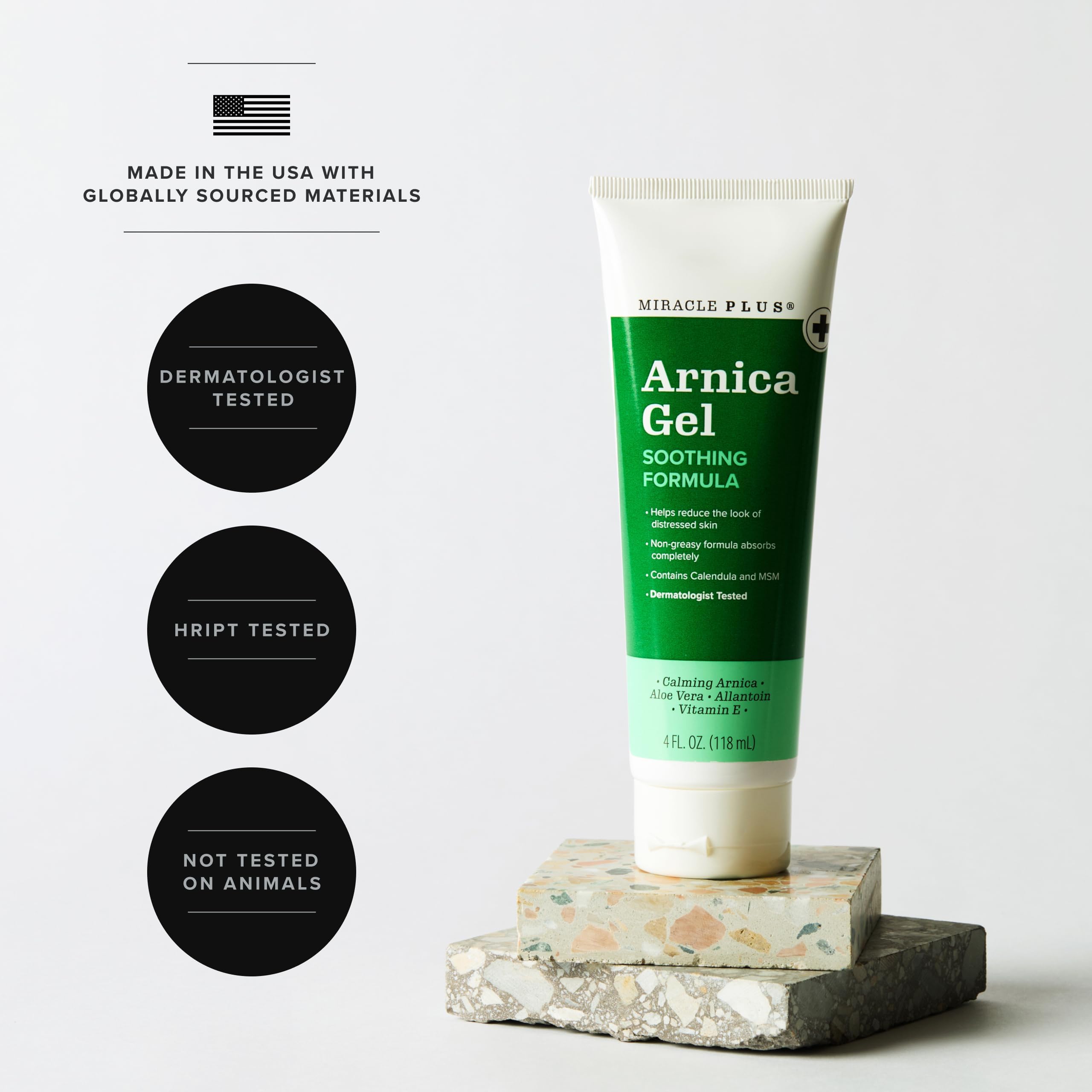 Miracle Plus Natural Arnica Bruise Gel For Body | Skin Care Arnica Montana Lotion Topical Gel | Extra Strength Vitamin K Cream Ointment, 4 Fl Oz Miracle Plus Au supplements