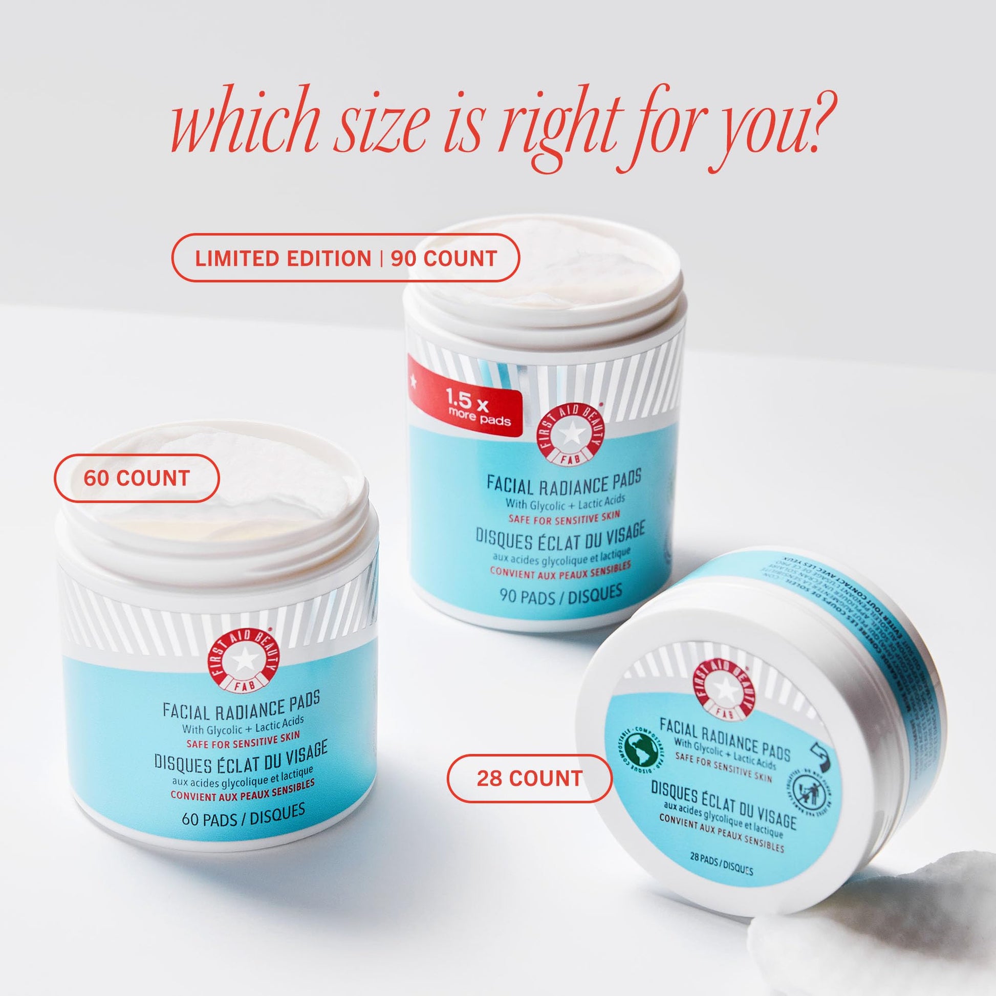 First Aid Beauty - Facial Radiance Pads with Glycolic & Lactic Acids, Daily Exfoliating Pads with AHA, Visibly Smaller Pores, Help Tone & Brighten Skin, One-Step Makeup Prep, Compostable, 28 First Aid Beauty Au supplements