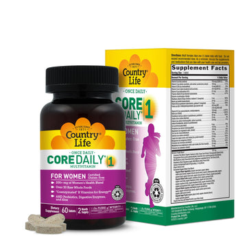 Country Life Women’s Core 1 Daily Multivitamin with Iron, Cranberry, Probiotics, and Digestive Enzymes-Certified Gluten-Free Formula for Energy, Immune Support and Complete Digestive Health,60 Tablets Country Life Au supplements