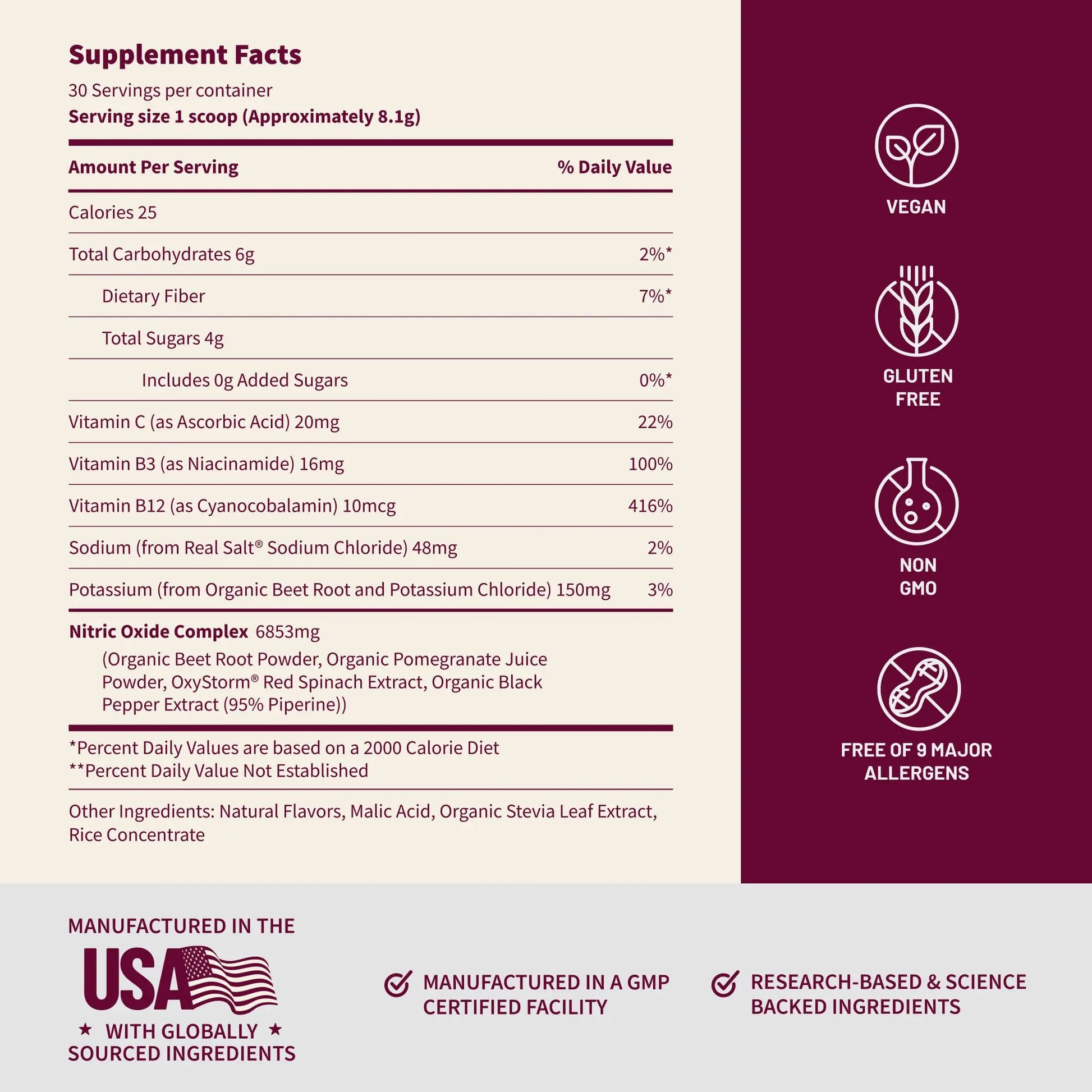 Snap Supplements Organic Beet Root Powder Nitric Oxide Supplement for Men & Women, Red Spinach & Pomegranate, Supports Healthy Energy & Blood Pressure Already in Normal Range, 30 Servings, Mixed Berry Snap Supplements Au supplements