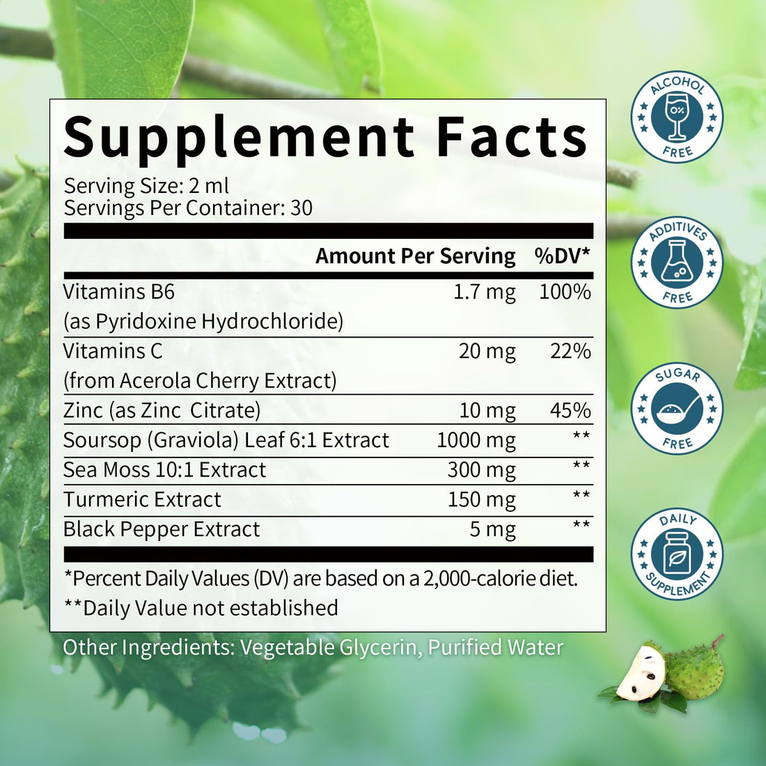 Catfit Soursop Graviola Liquid Drop – Soursop Drops for Cell Support, Antioxidant, Relaxation & Immune Boost with Sea Moss, Turmeric, Black Pepper, B6 C, Zinc, Sugar Free, Gluten Free, Vegan, 2 Fl Oz Catfit Au supplements